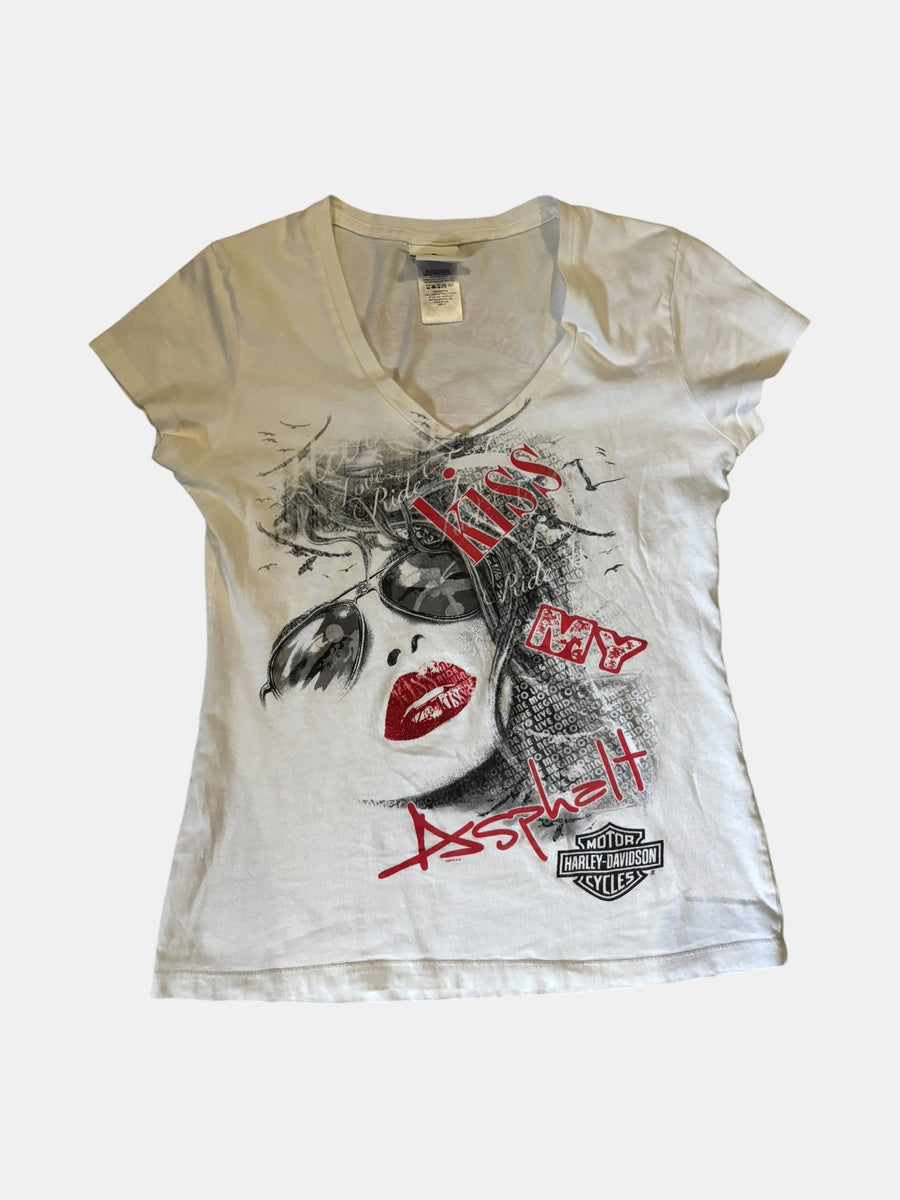 Harley-Davidson "Kiss My Asphalt" Graphic V-Neck Tee
