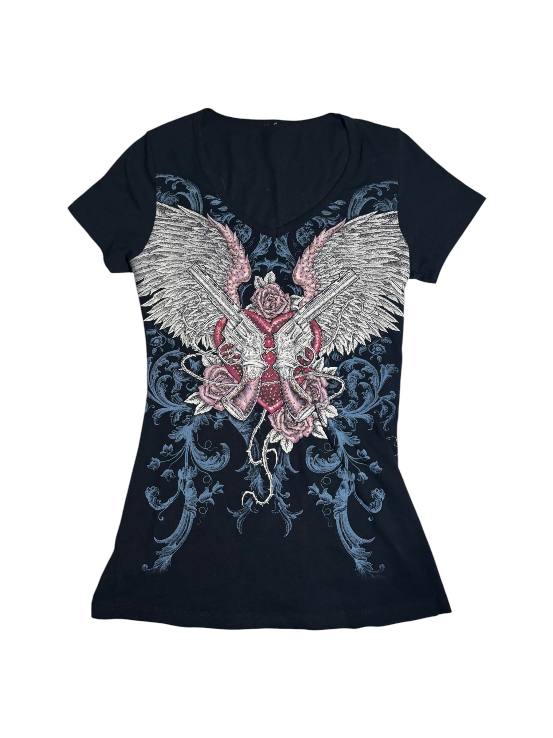 Y2K Winged Revolver T-Shirt