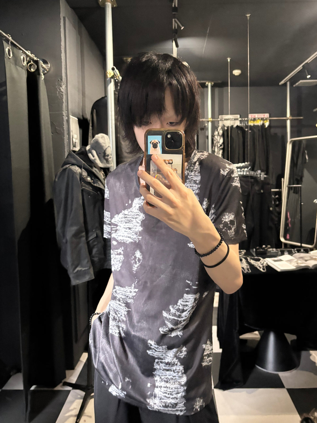 Distressed-Print T-Shirt