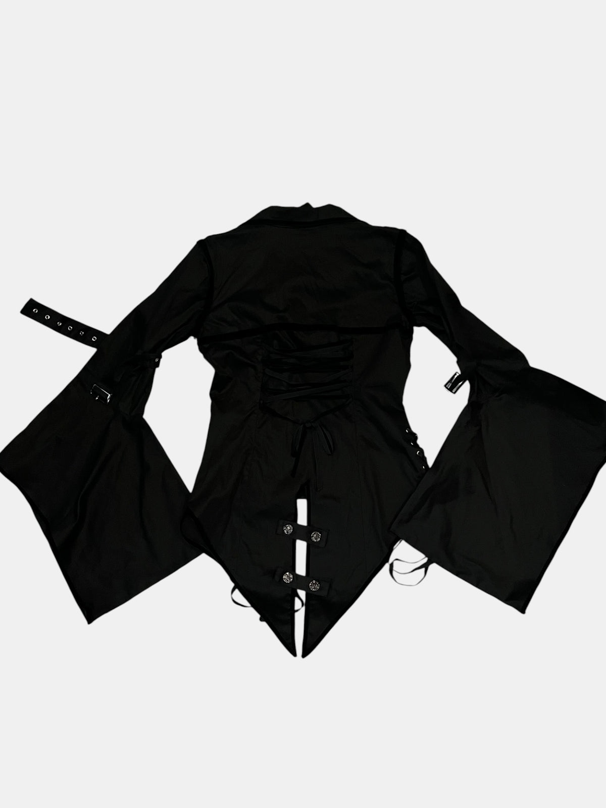 BODY LINE Lace-Up Bell-Sleeve Jacket