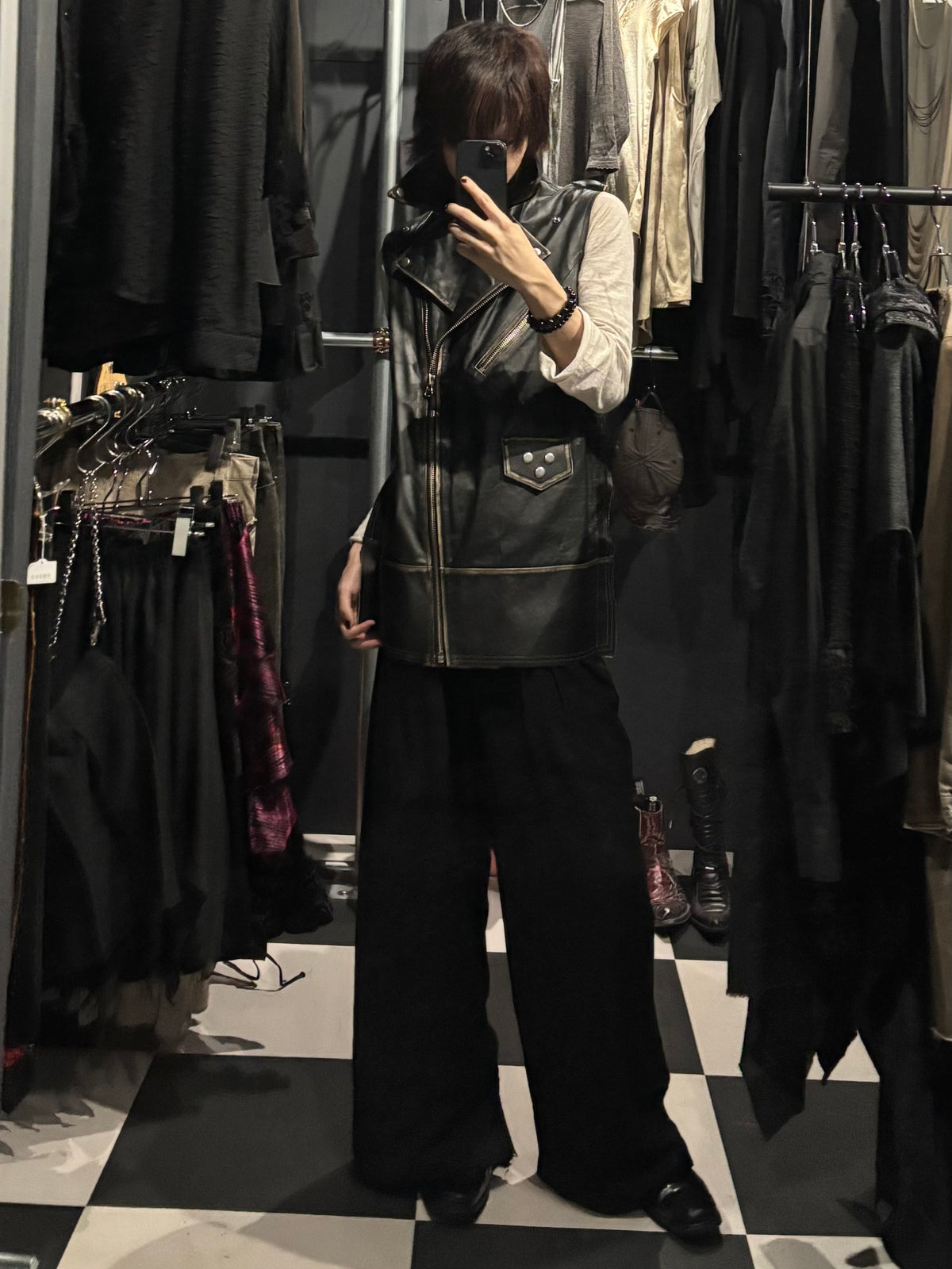 MM6 Maison Margiela Leather Rider Vest