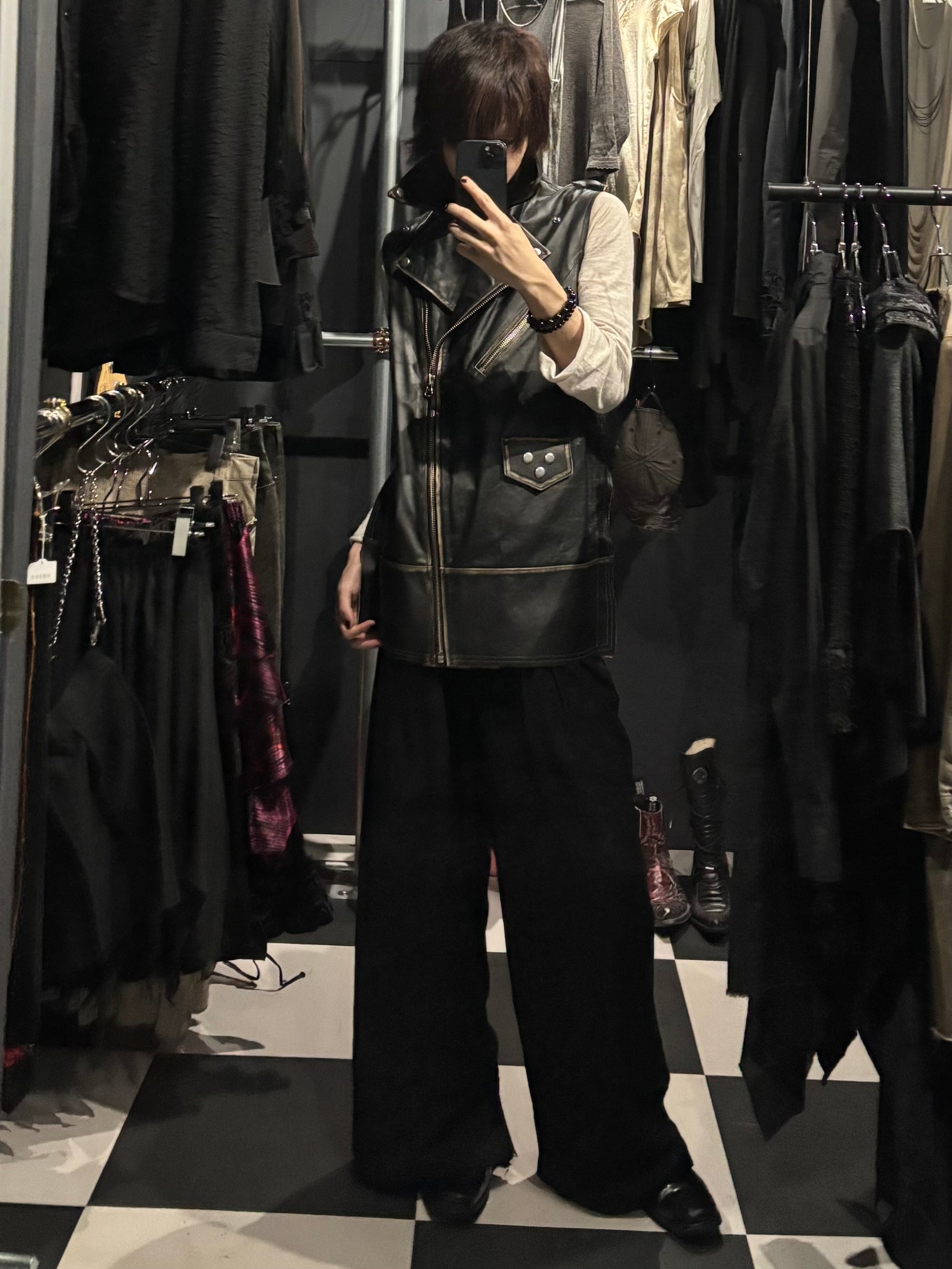 MM6 Maison Margiela Leather Rider Vest