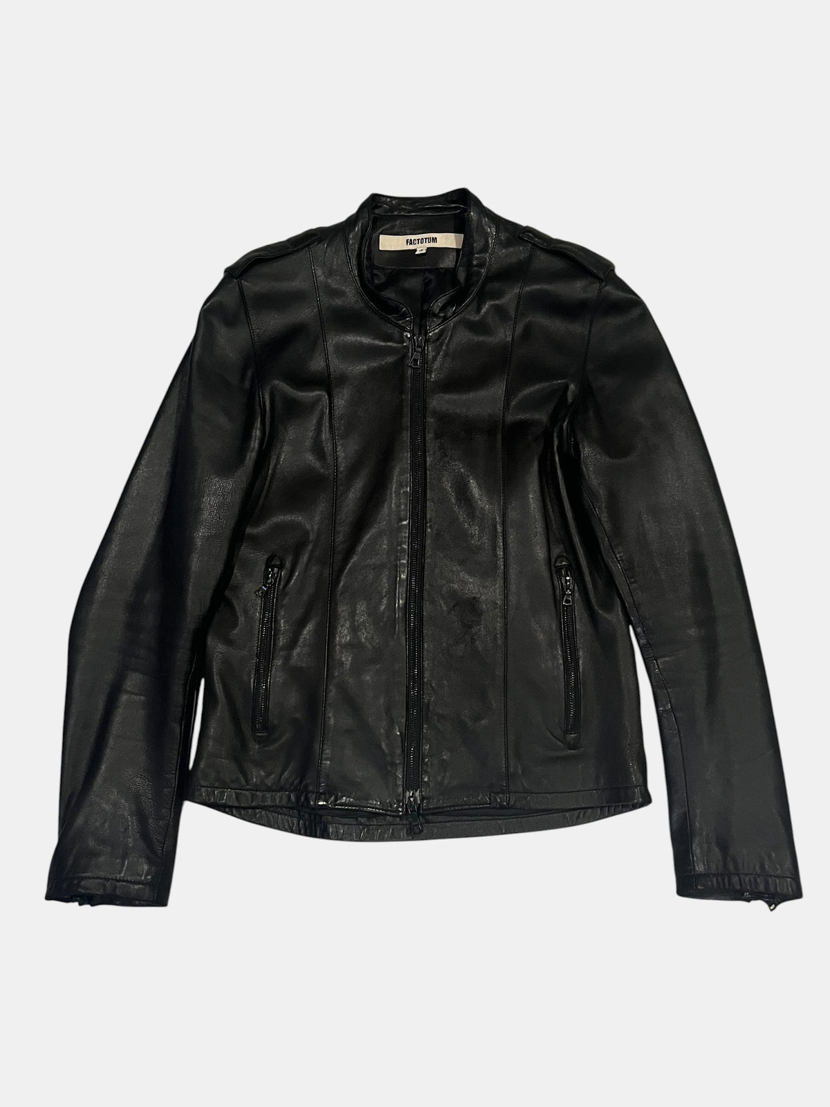 FACTOTUM Leather Racer Jacket