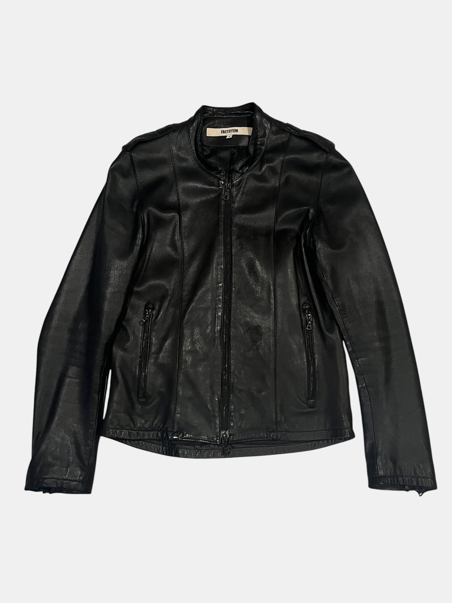 FACTOTUM Leather Racer Jacket