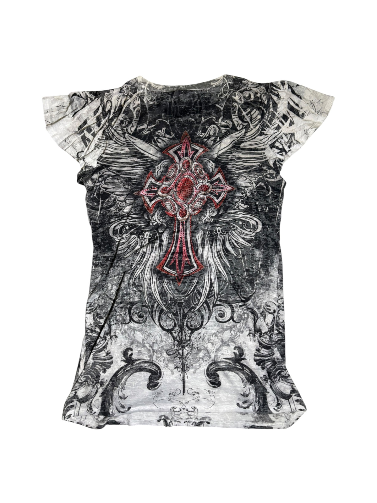 Embellished Cross Graphic T-Shirt