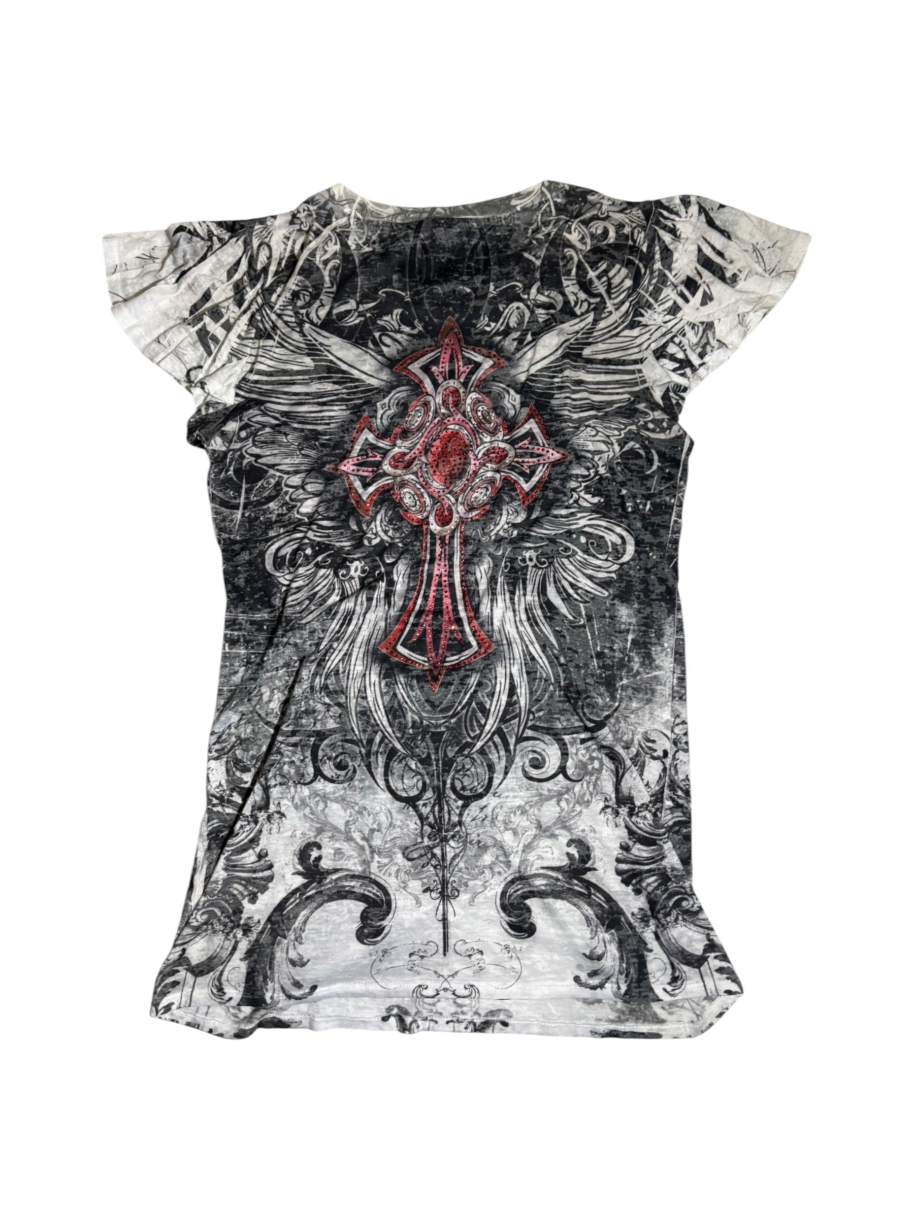 Embellished Cross Graphic T-Shirt