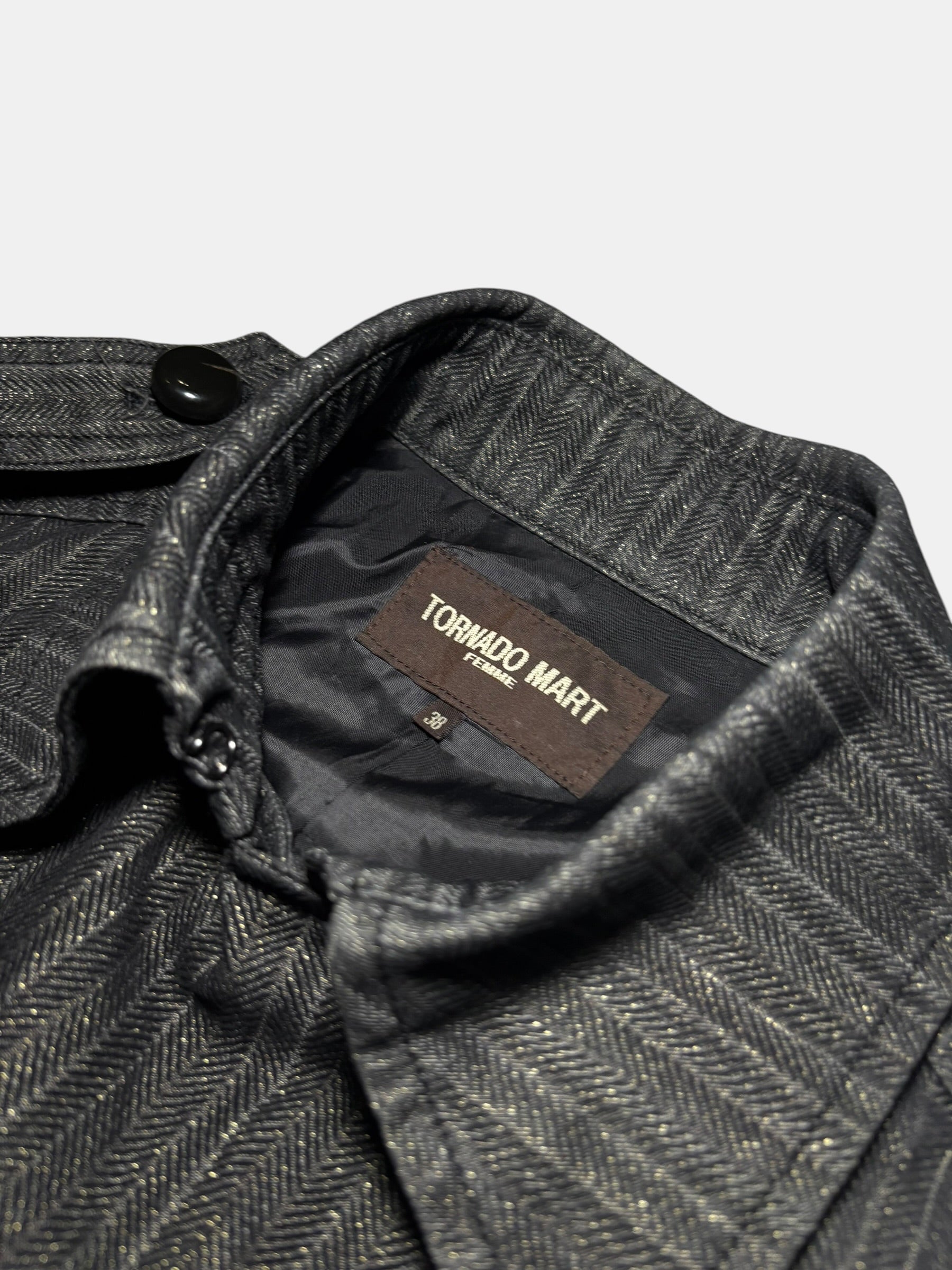 Belted Herringbone Jacket