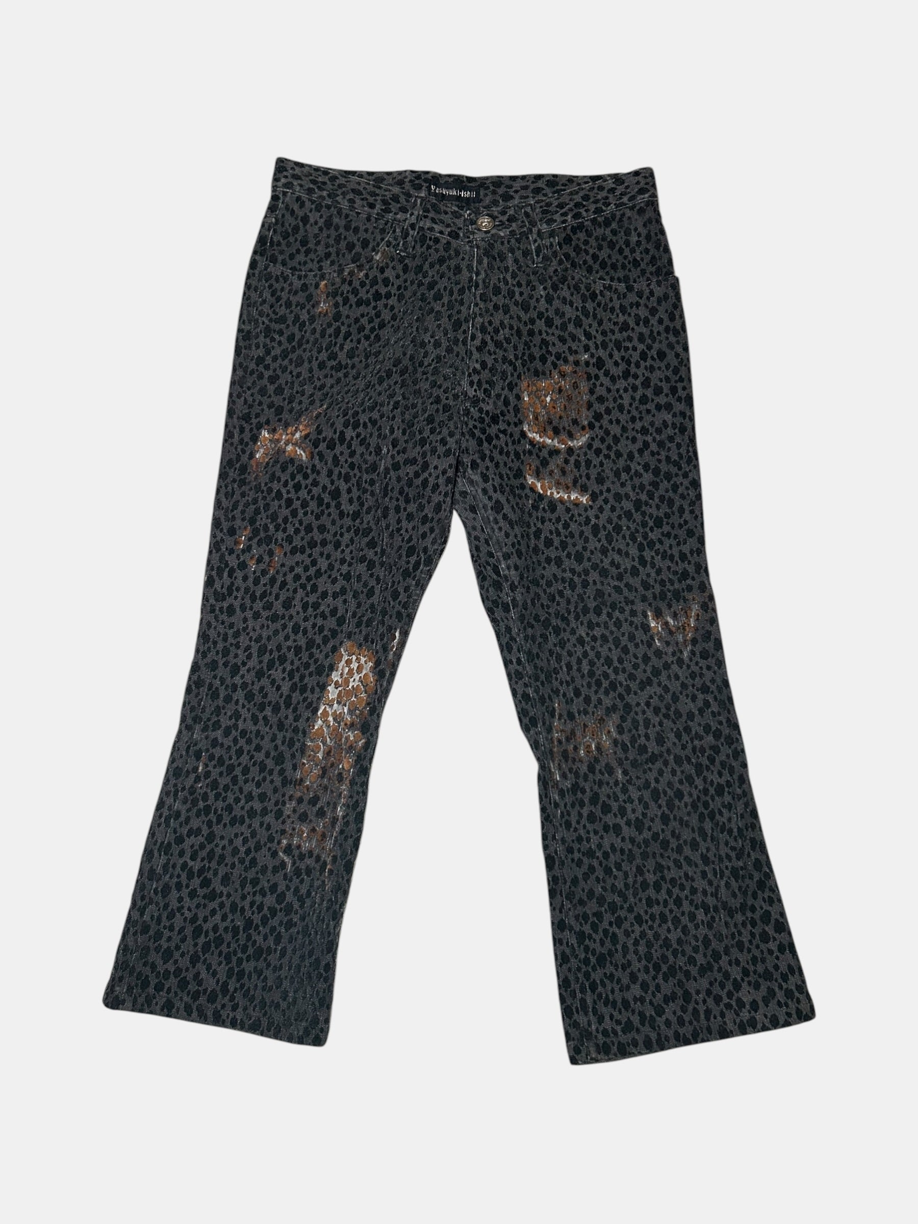 Yasuyuki Ishii Leopard Flare Trousers
