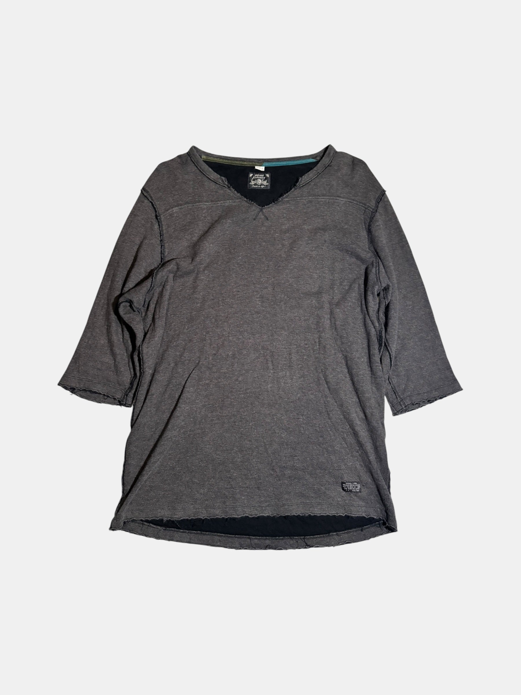 DIESEL Raw-Edge Three-Quarter Sleeve Tee