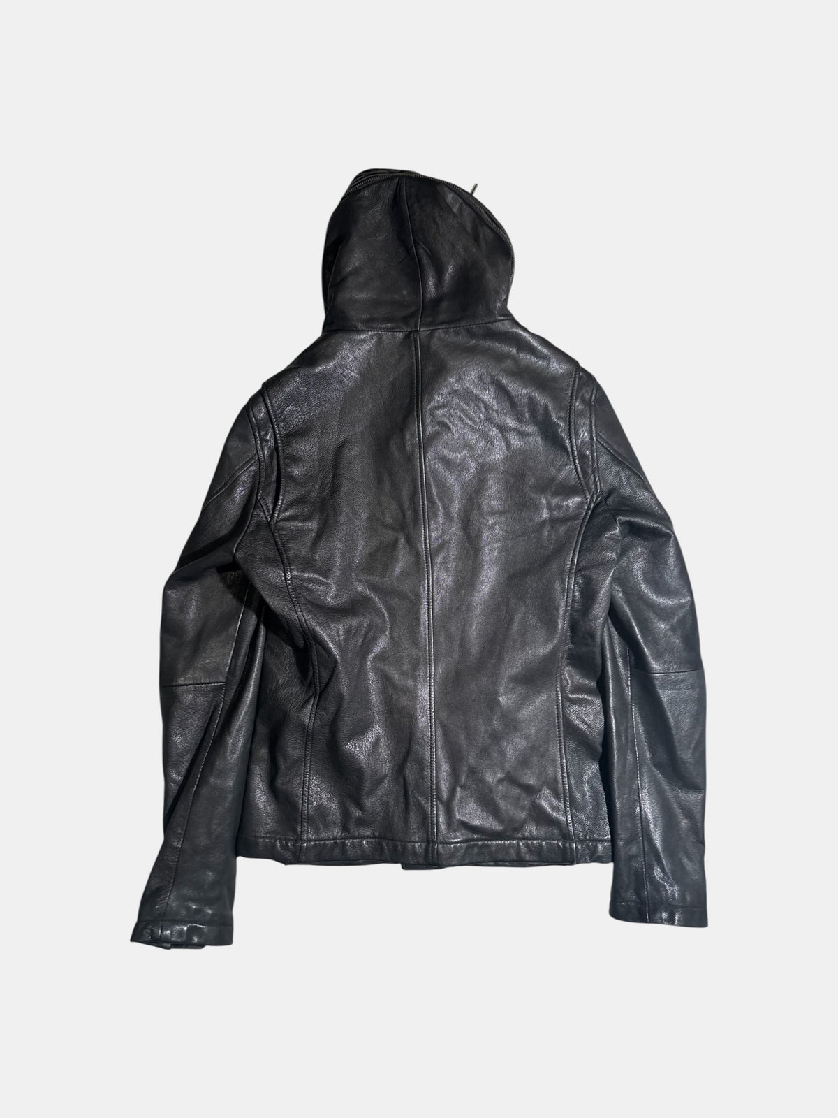 Hooded Leather Jacket