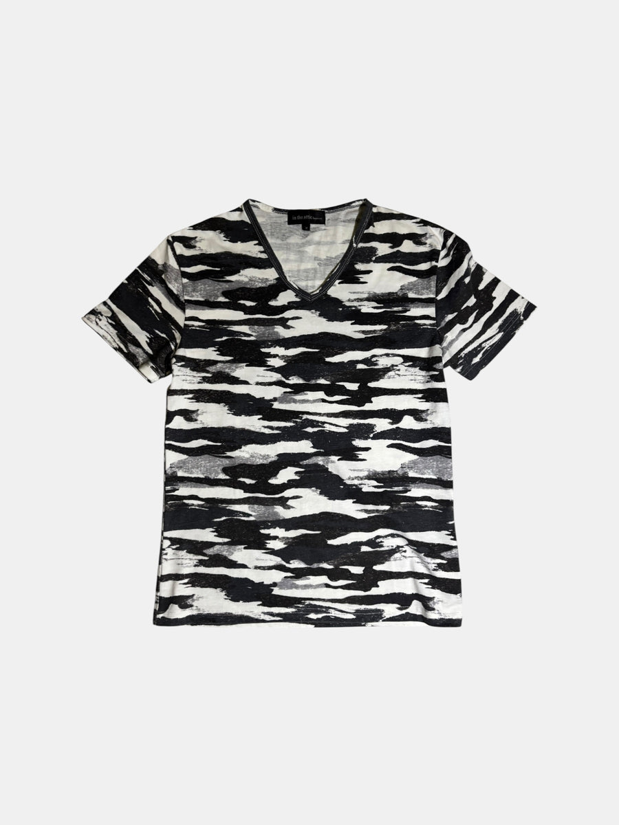 Abstract Camo V-Neck T-Shirt