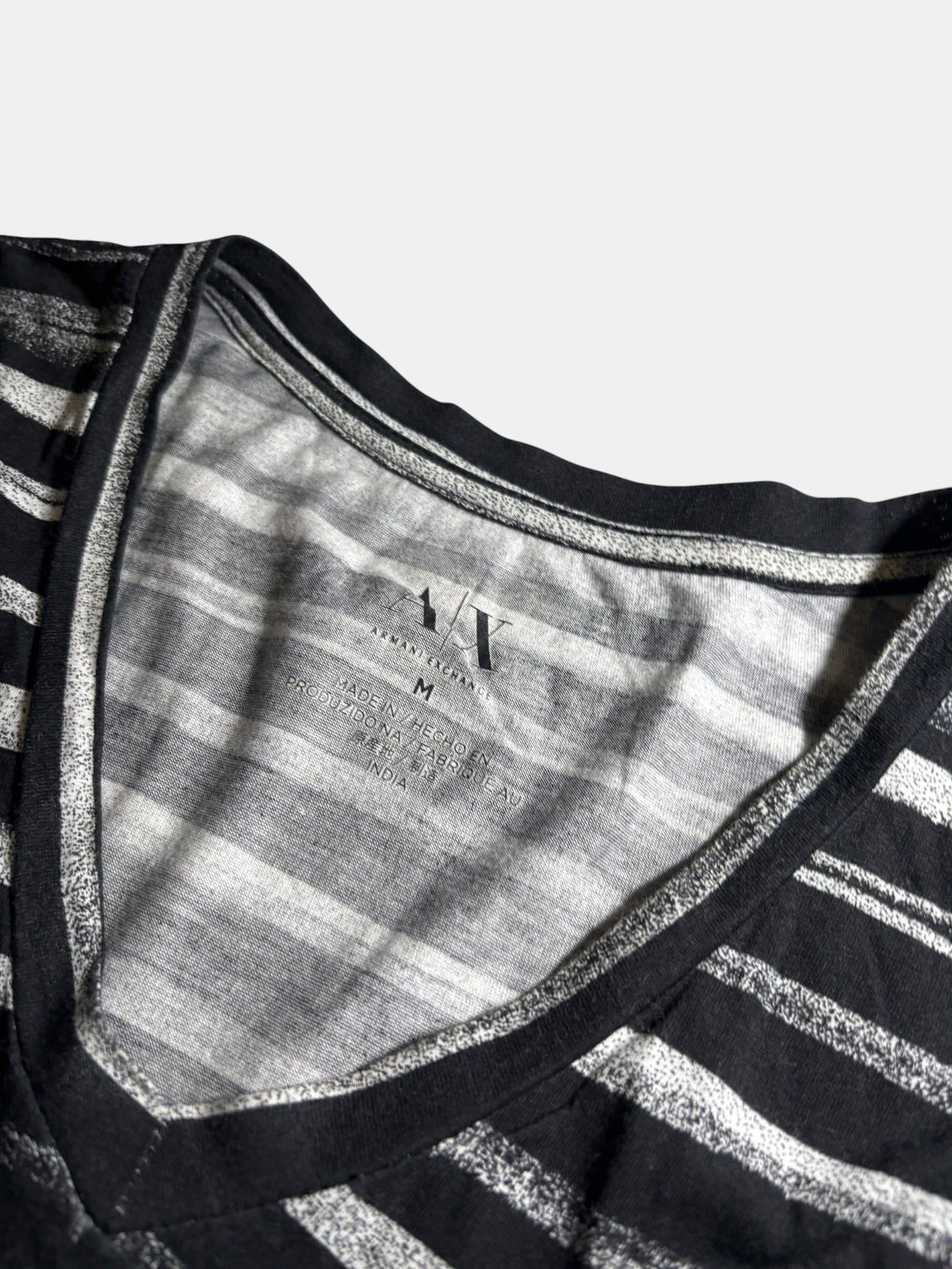 Brushstroke-Stripe V-Neck T-Shirt