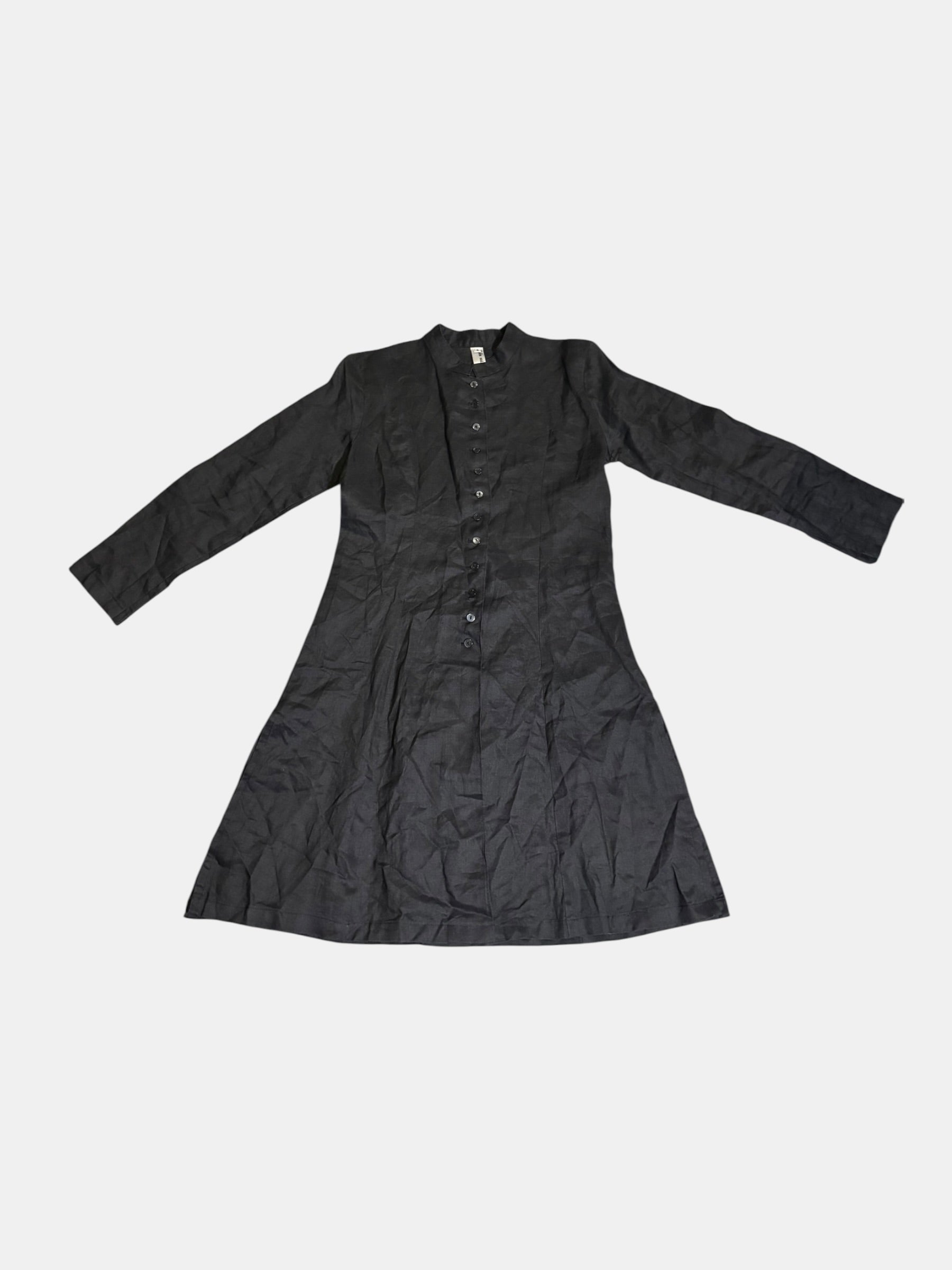 Button-Front Flared Long Shirt