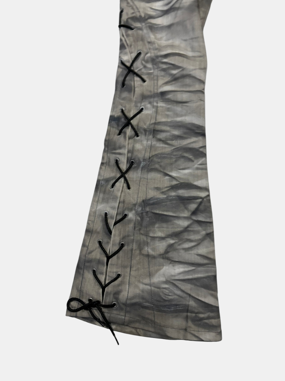 TORNADO MART Side Lace-Up Flared Jeans