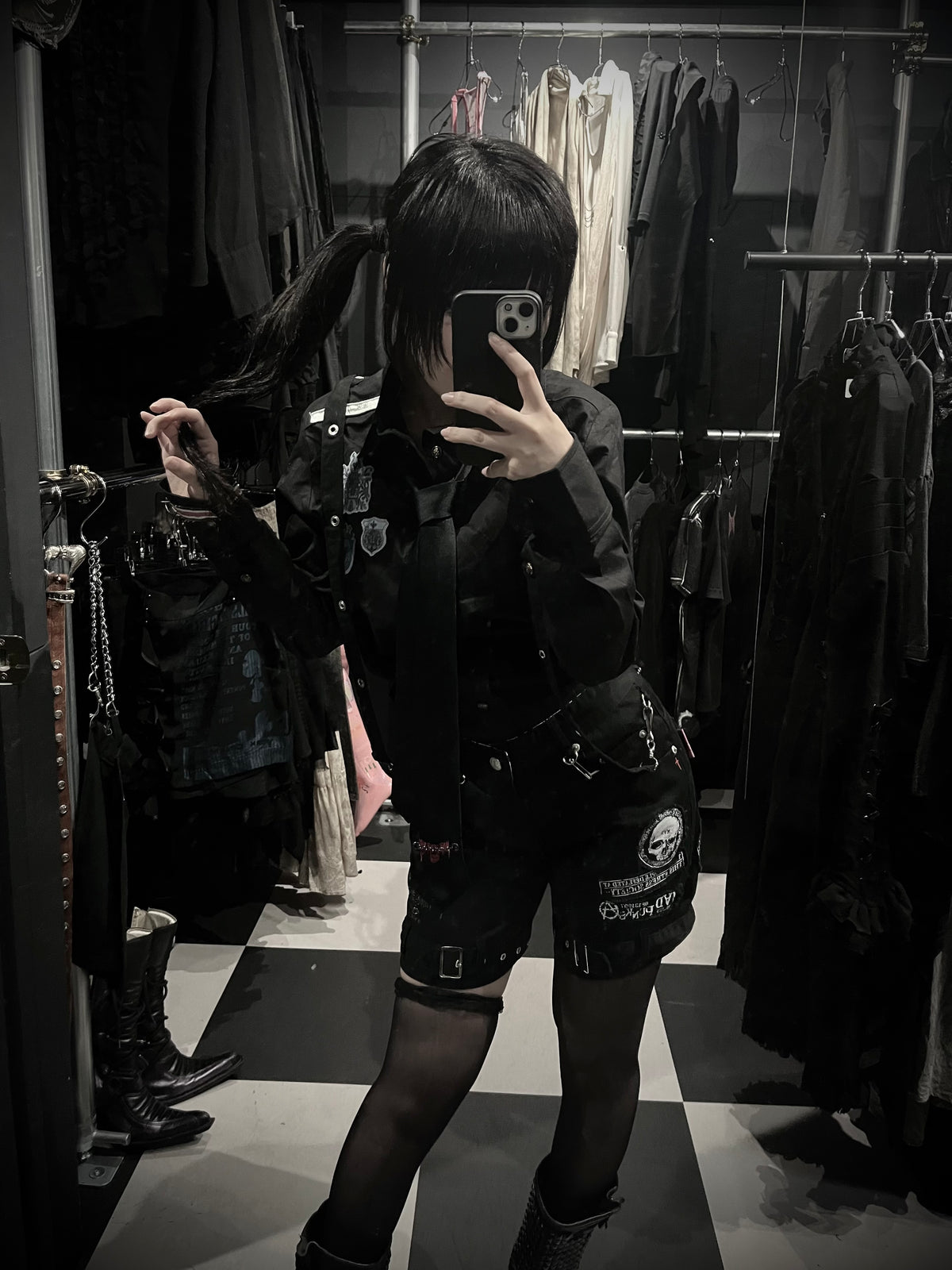 MAD PUNKS Suspender Shorts