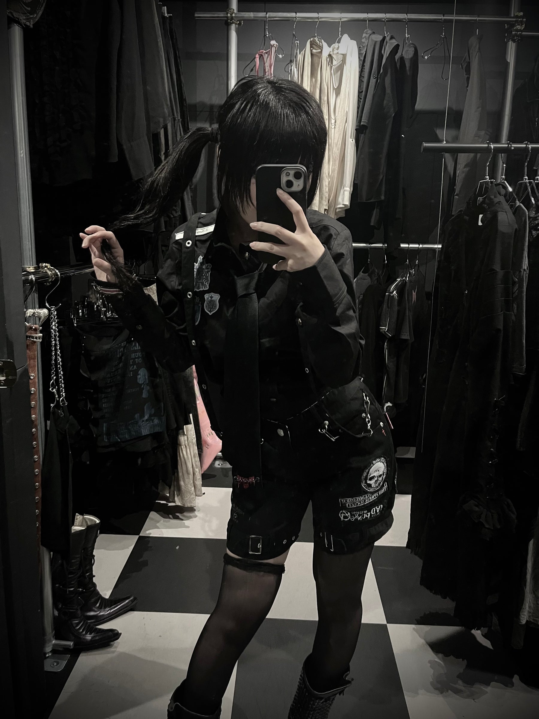 MAD PUNKS Suspender Shorts