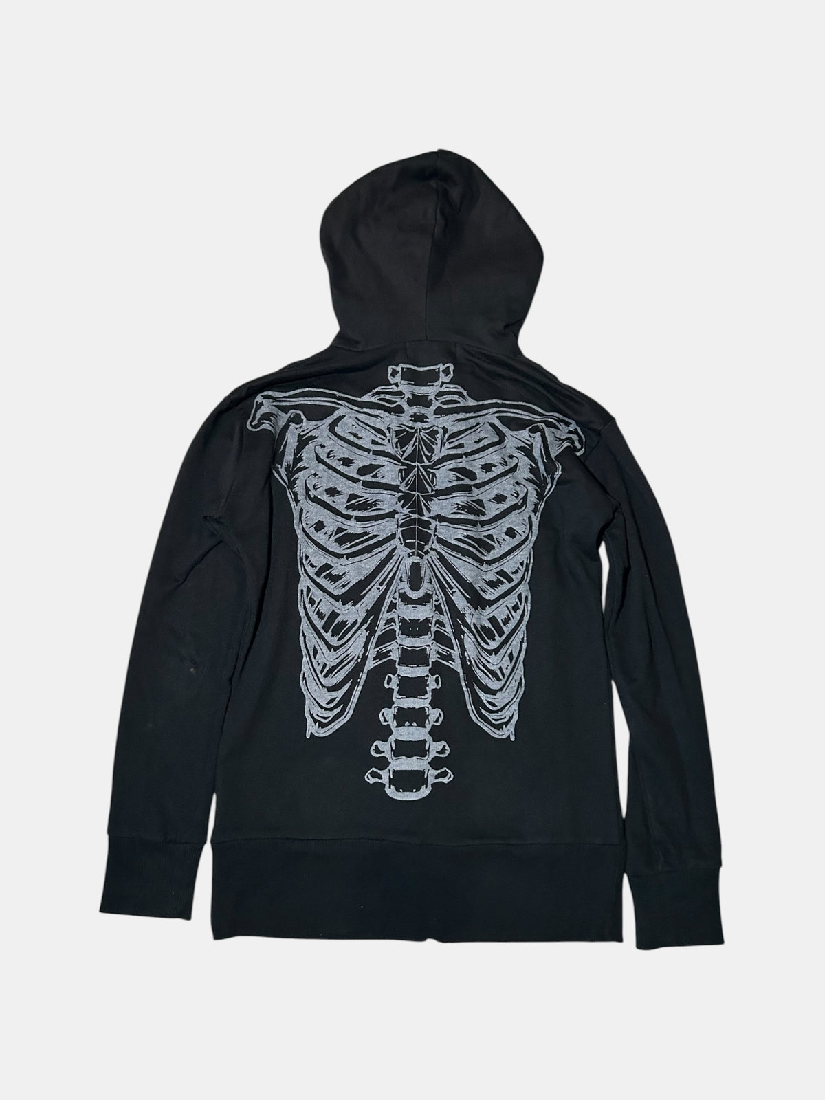 Skeleton Print Zip Hoodie