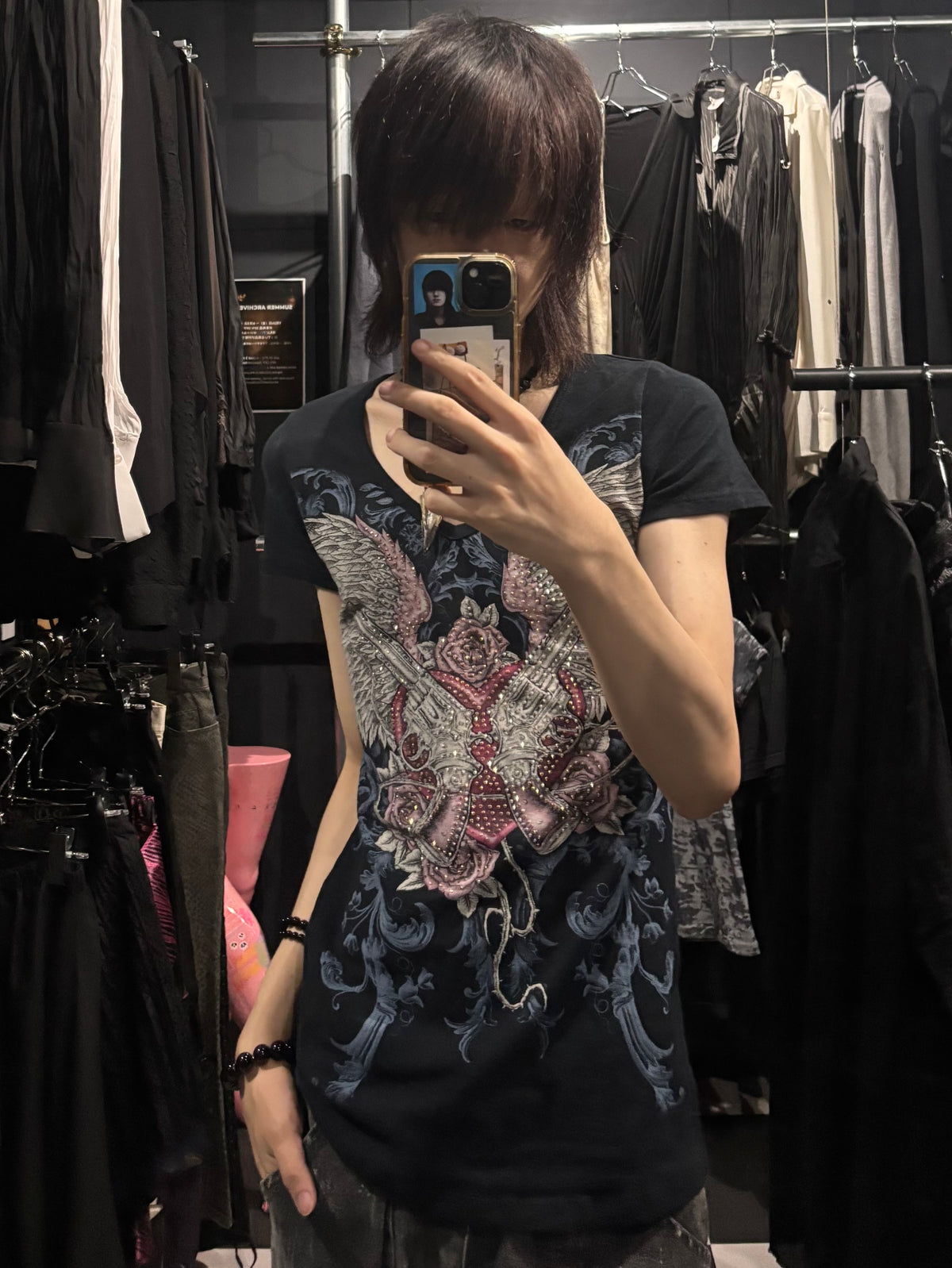 Y2K Winged Revolver T-Shirt