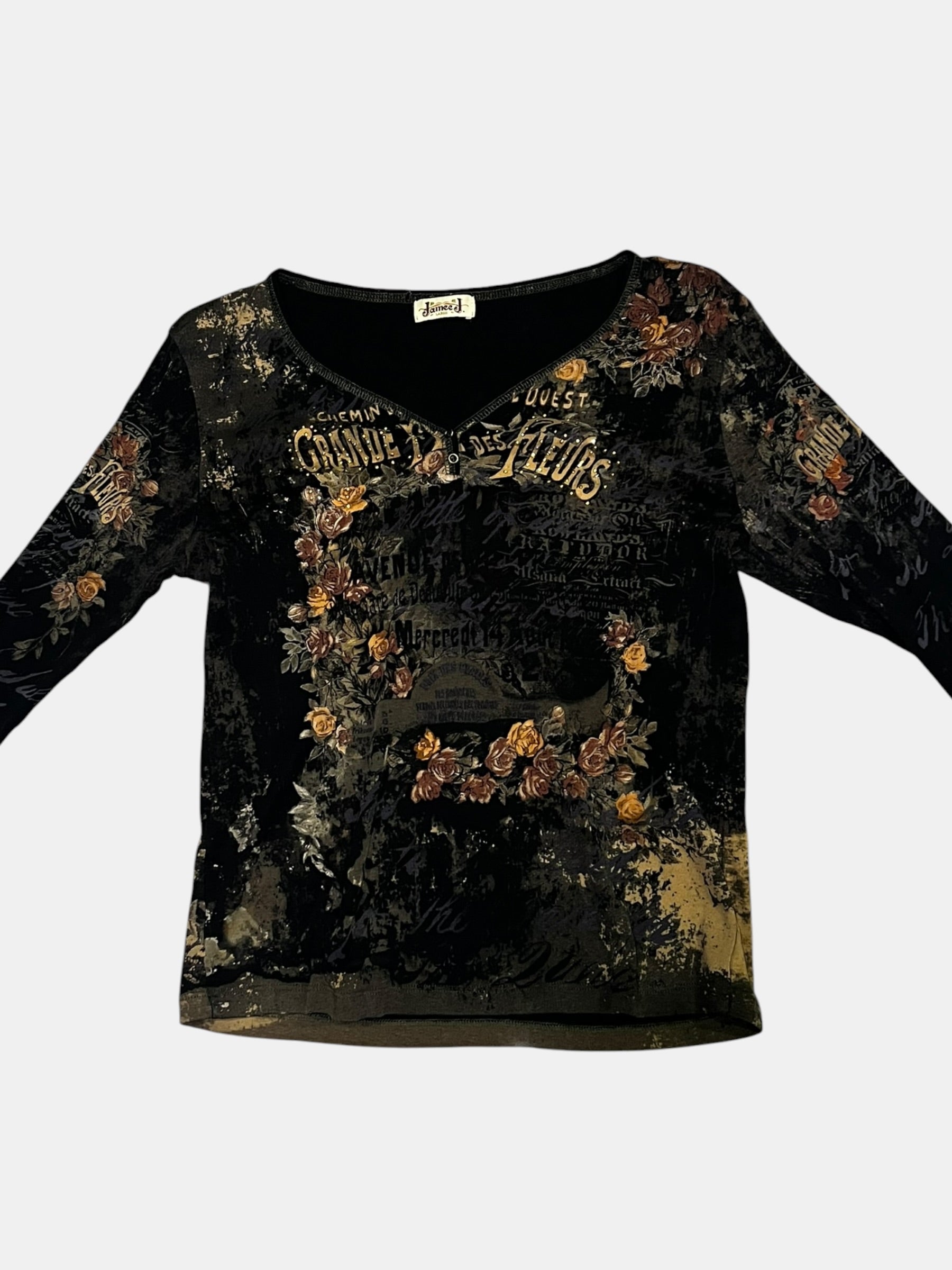 Jaineed Floral Print Long-Sleeve Top