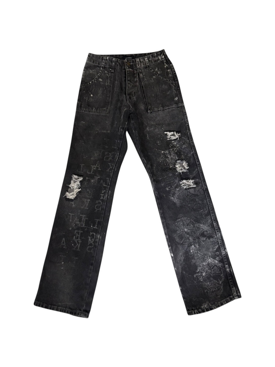 HN+DIE Distressed Wide-Leg Jeans