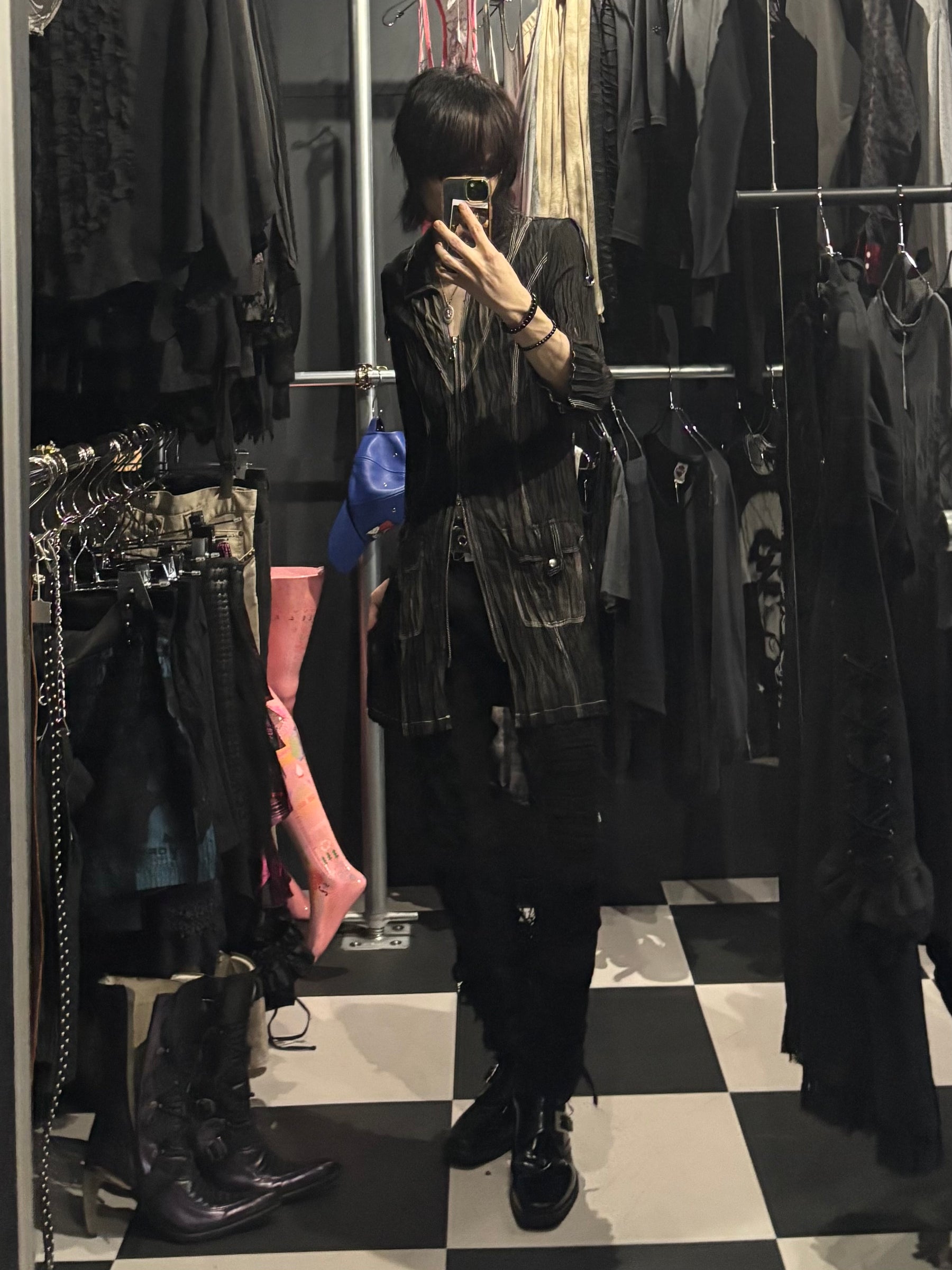 Alison Sheri Crinkle Zip Coat