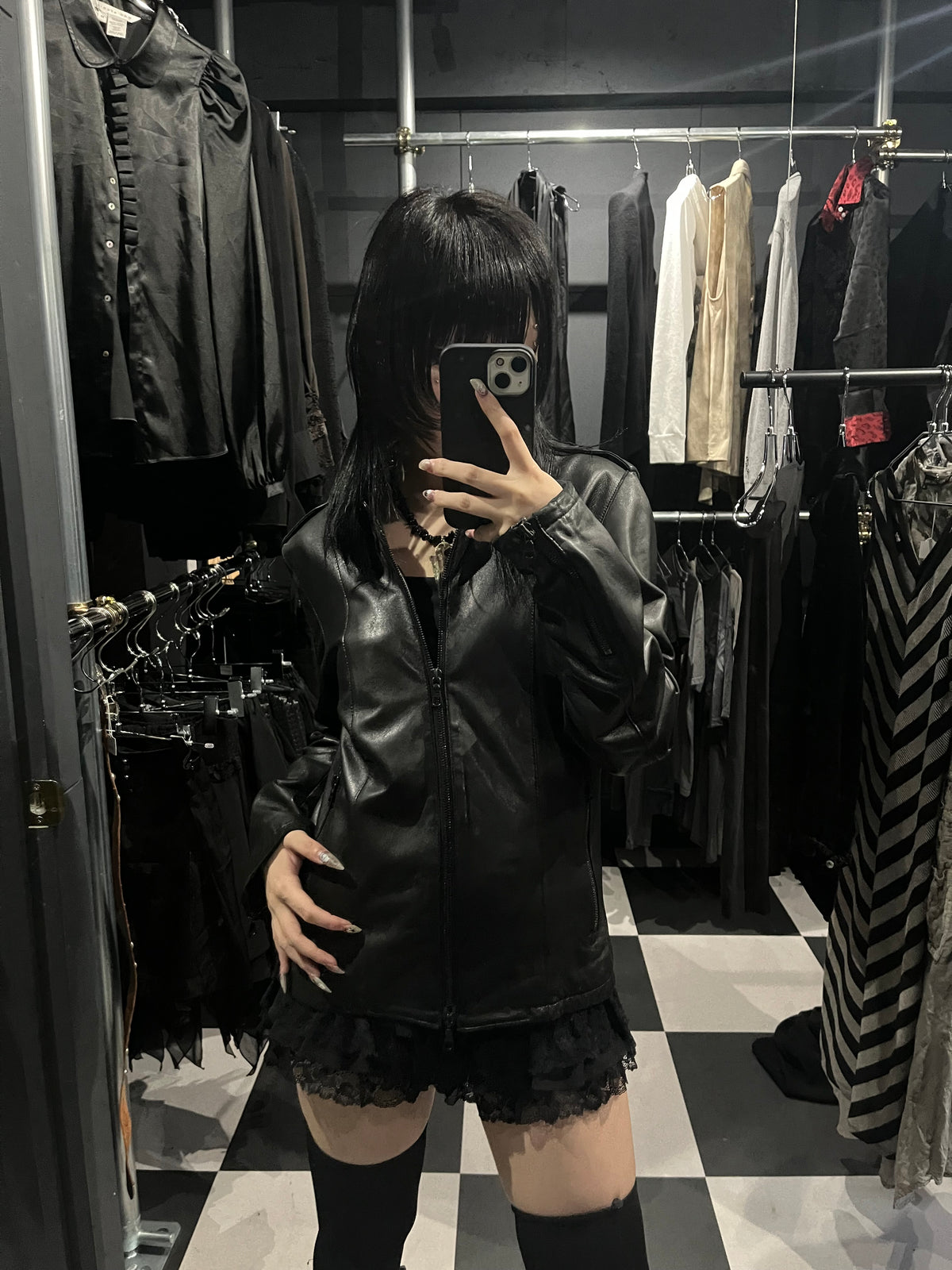 FACTOTUM Leather Racer Jacket