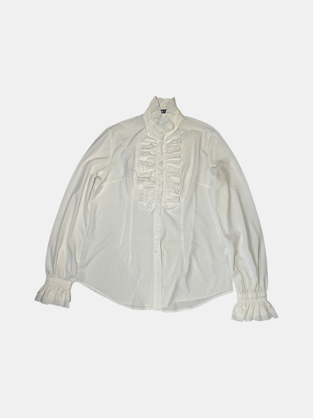 Ruffle Stand Collar Shirt