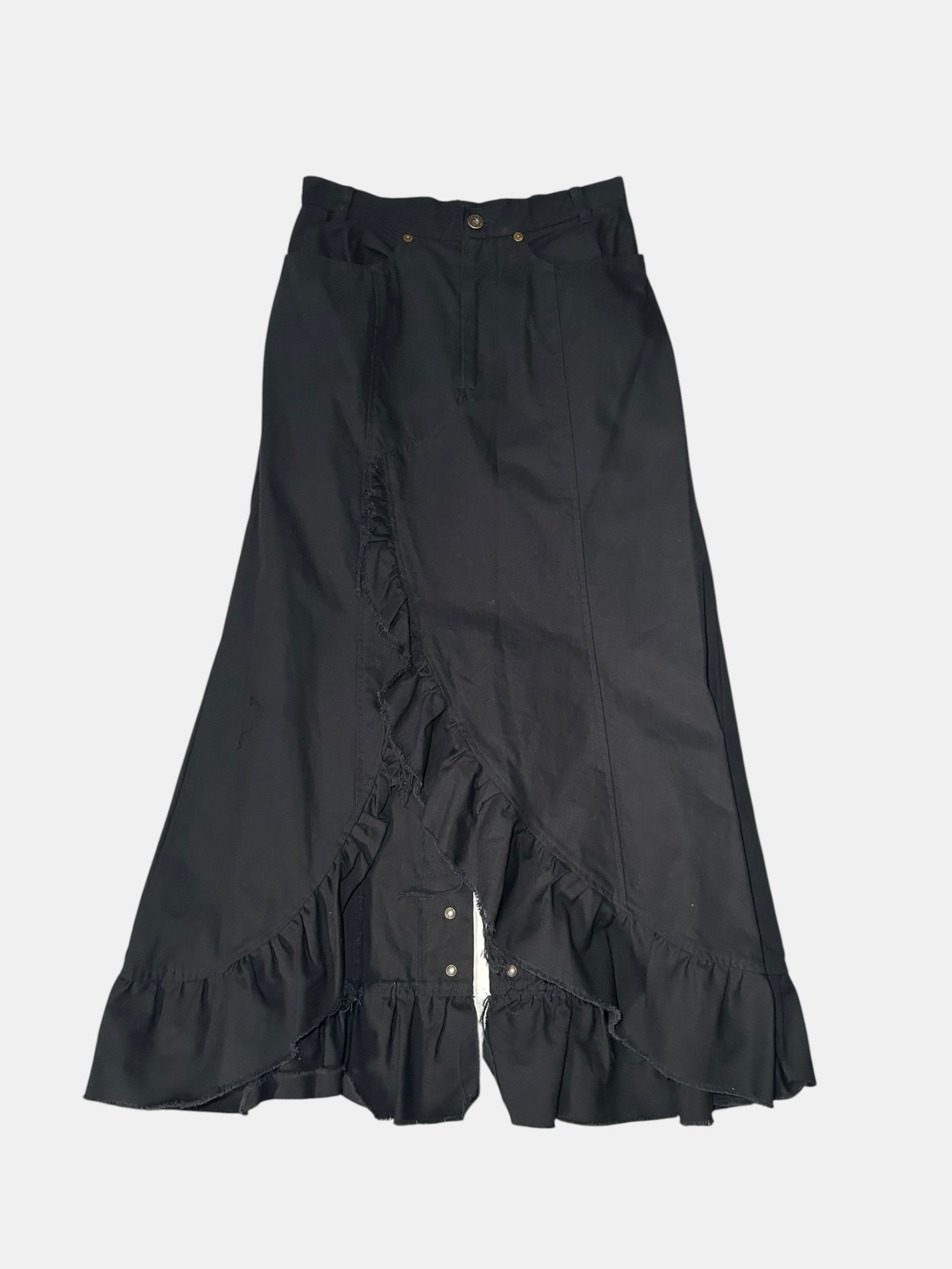 Eyelet Ruffle Long Skirt
