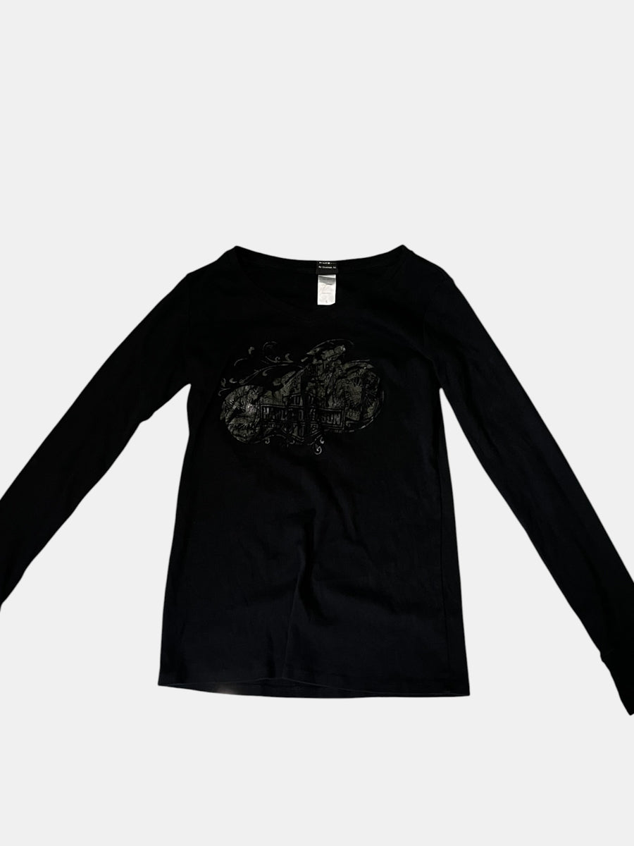 Harley-Davidson Motorcycle-Print Long-Sleeve Tee