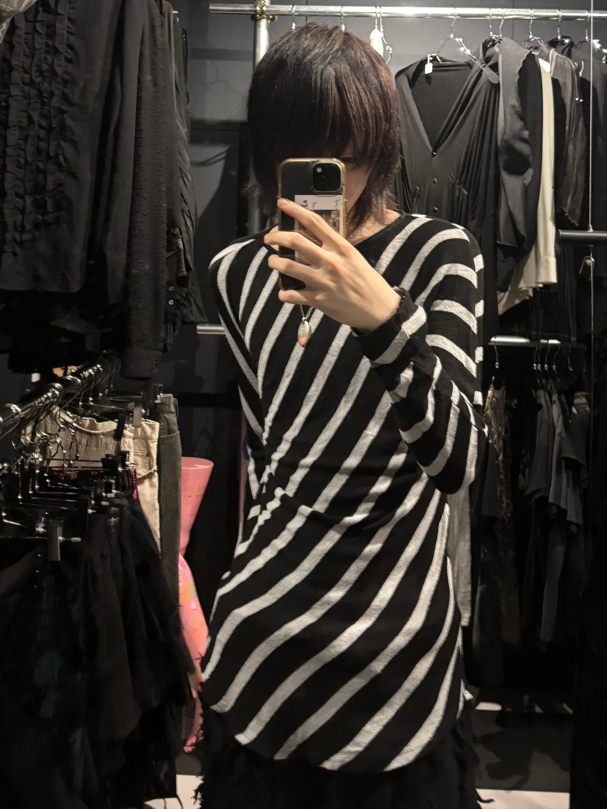INC International Concepts Diagonal Stripe Knit Top