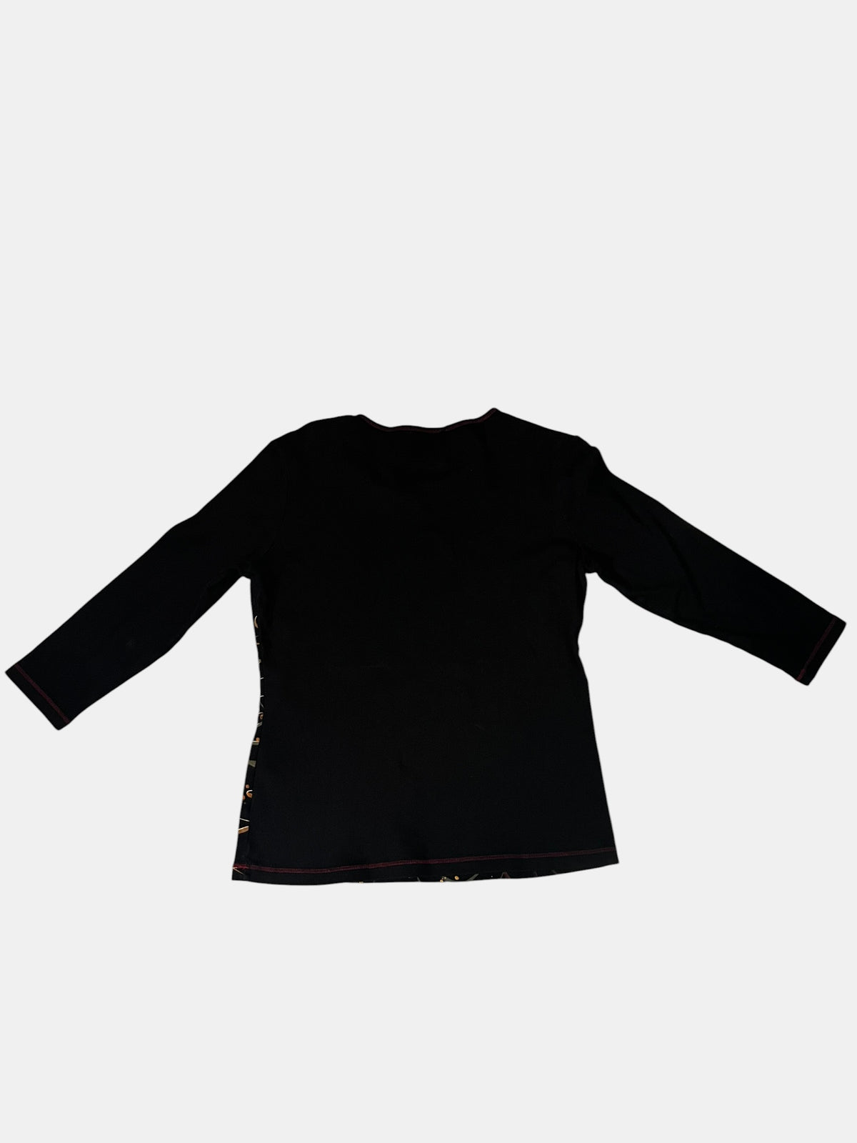 Y2K Holiday Print Long-Sleeve Top