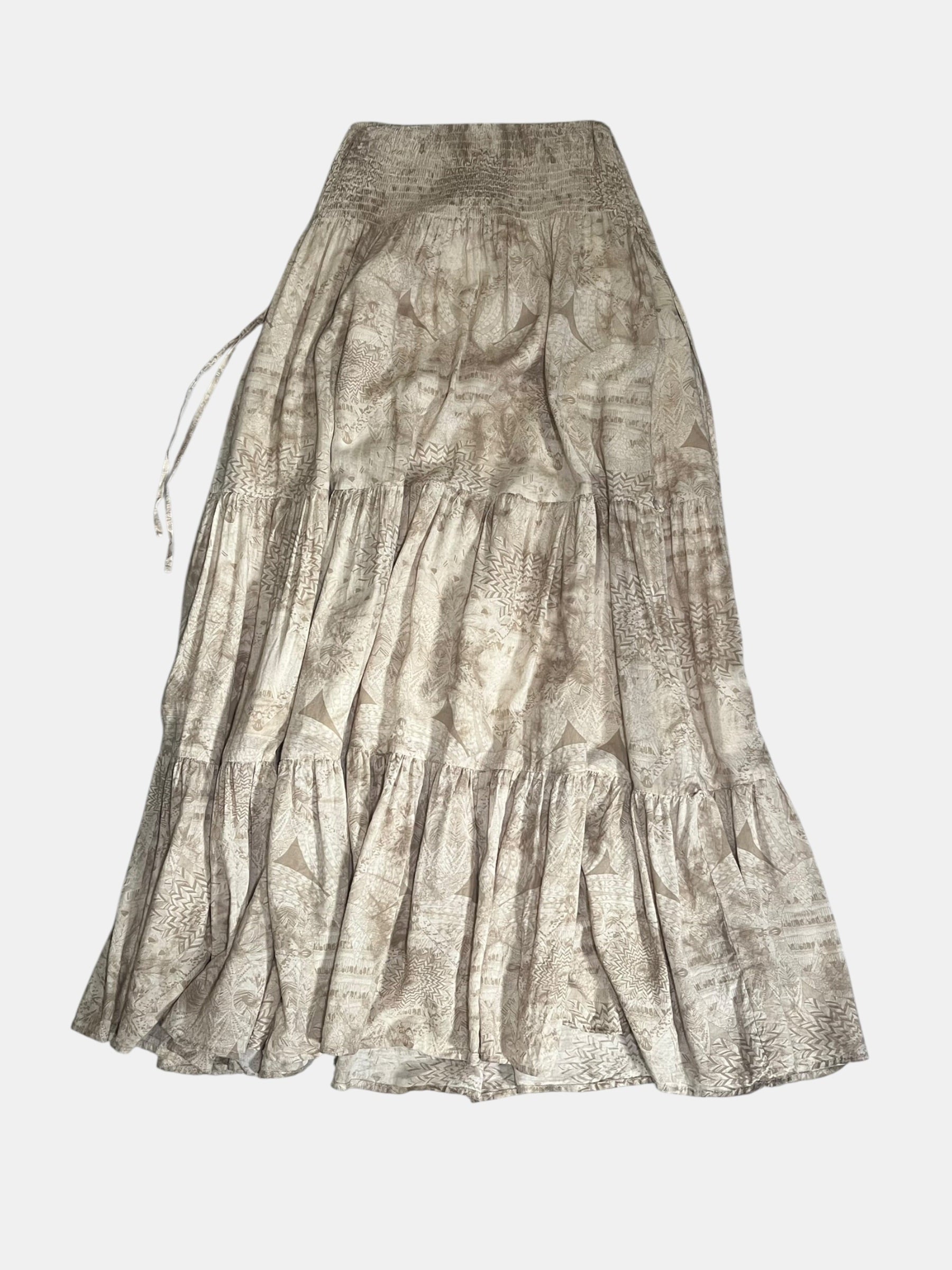 GOA Ethnic-Print Tiered Maxi Skirt