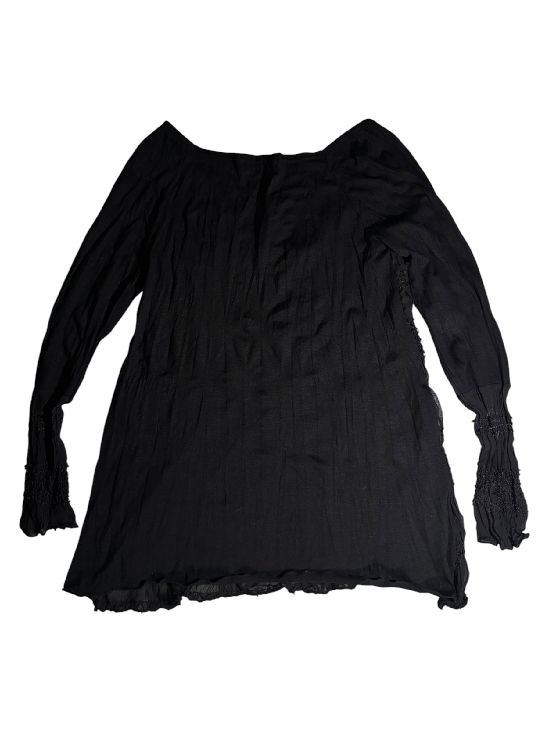 Algonquins Lace-Trim Crinkle Dress