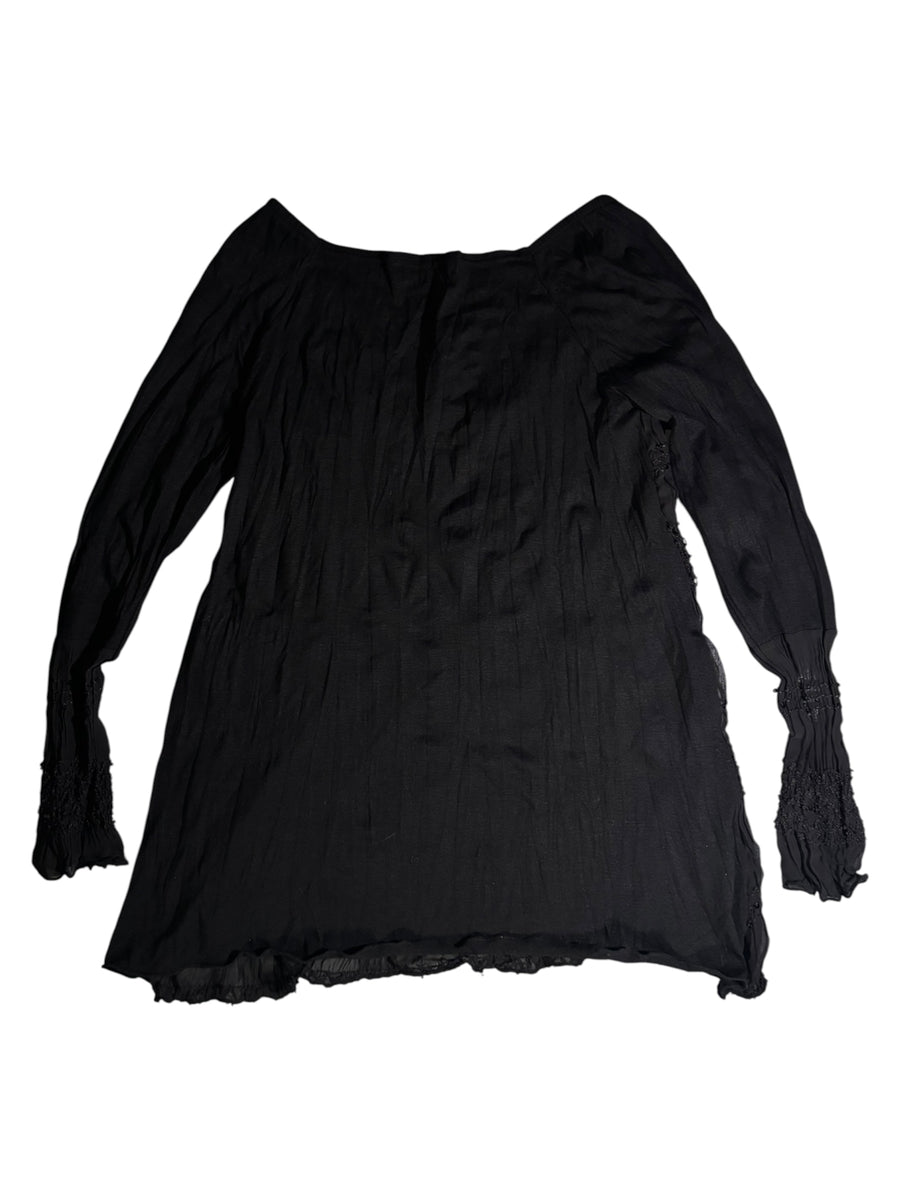 Algonquins Lace-Trim Crinkle Dress