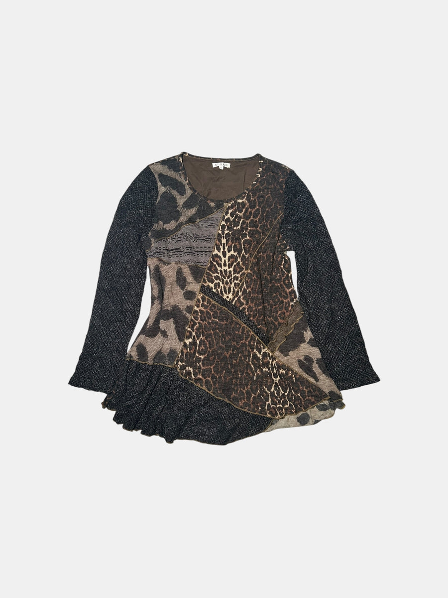 Leopard Patchwork Top