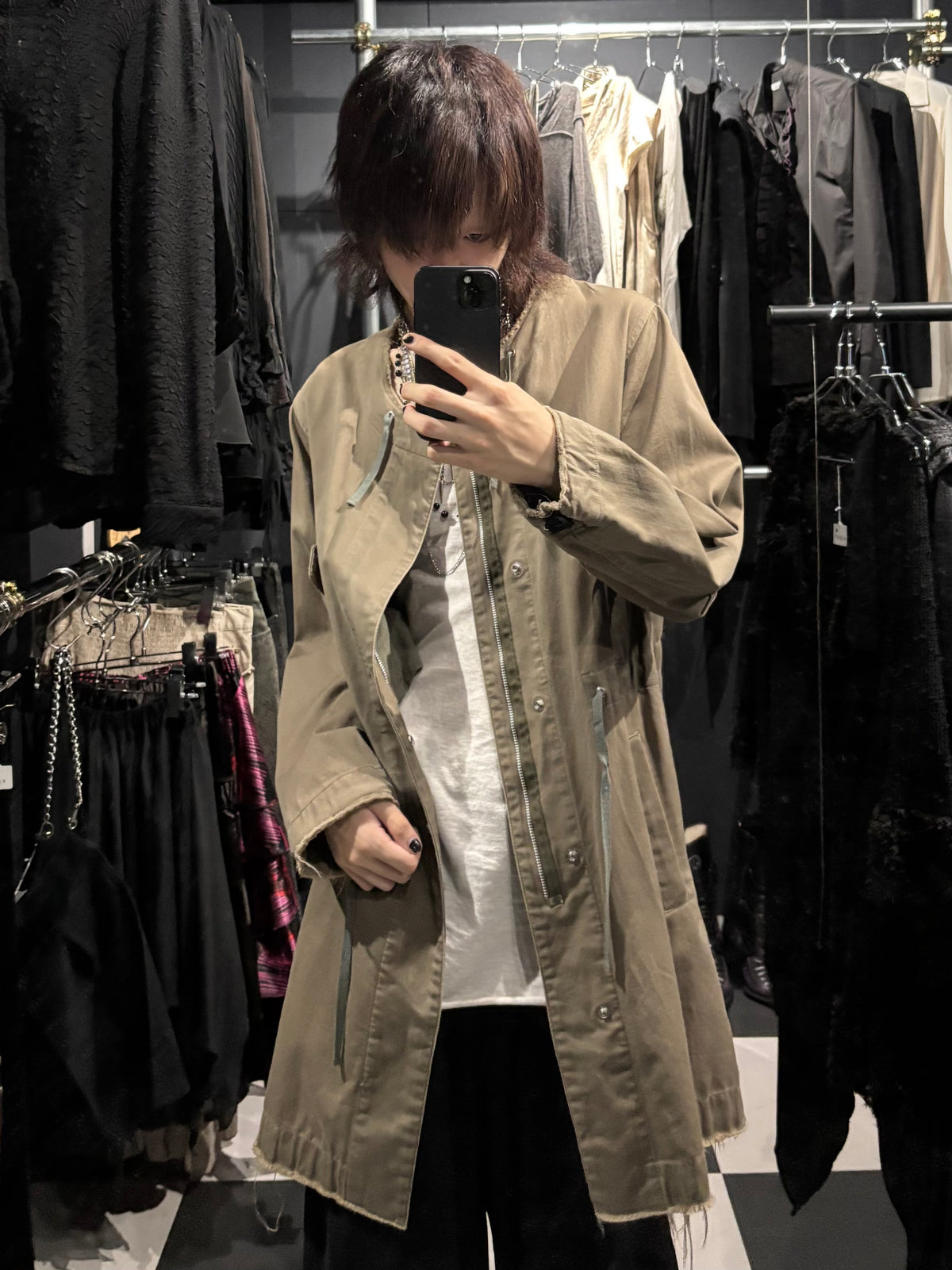UNDERCOVER Collarless Military Coat