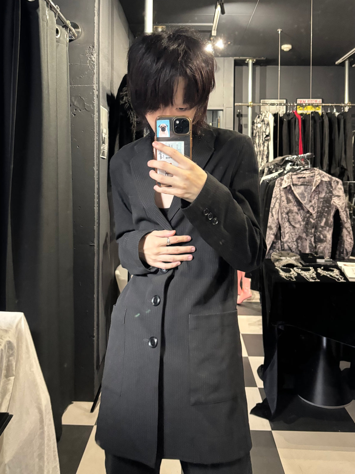 Pinstripe Long Jacket