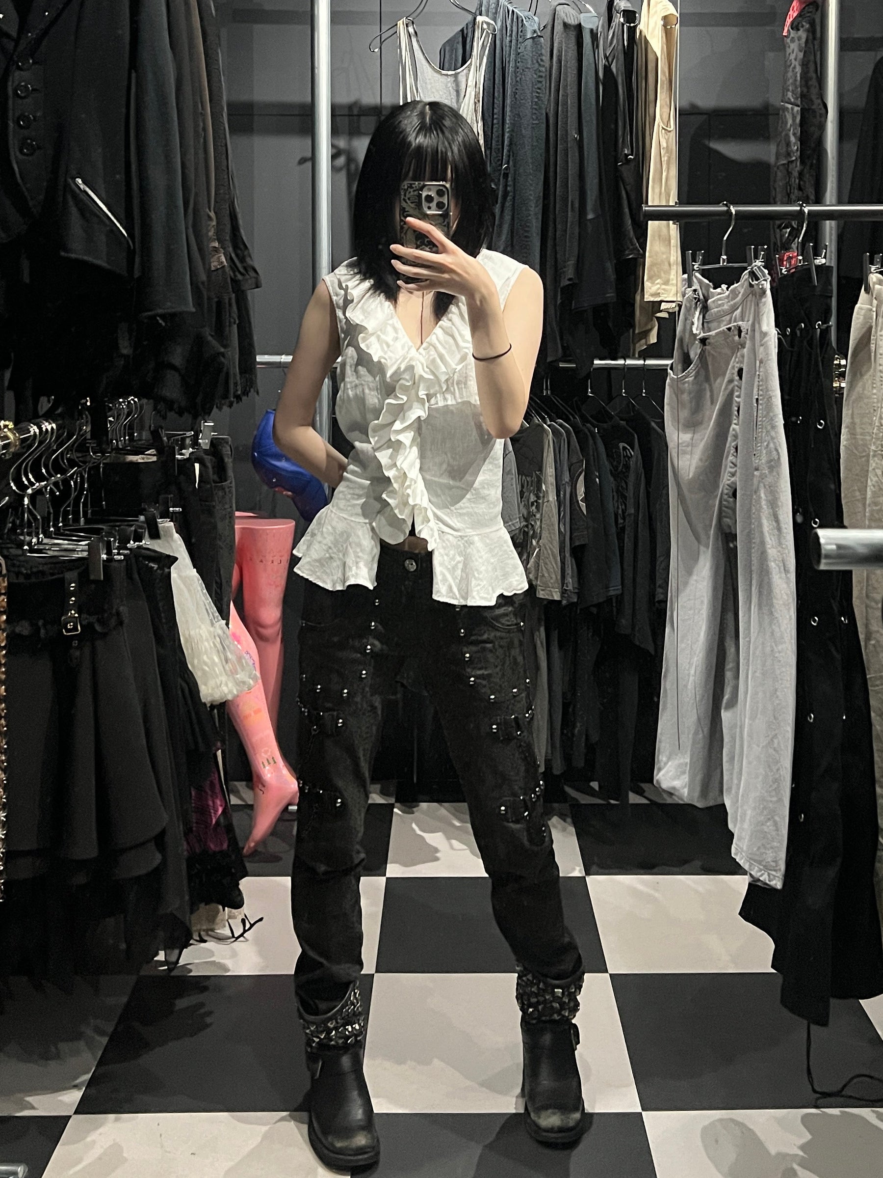 Ralph Lauren Ruffle Sleeveless Blouse