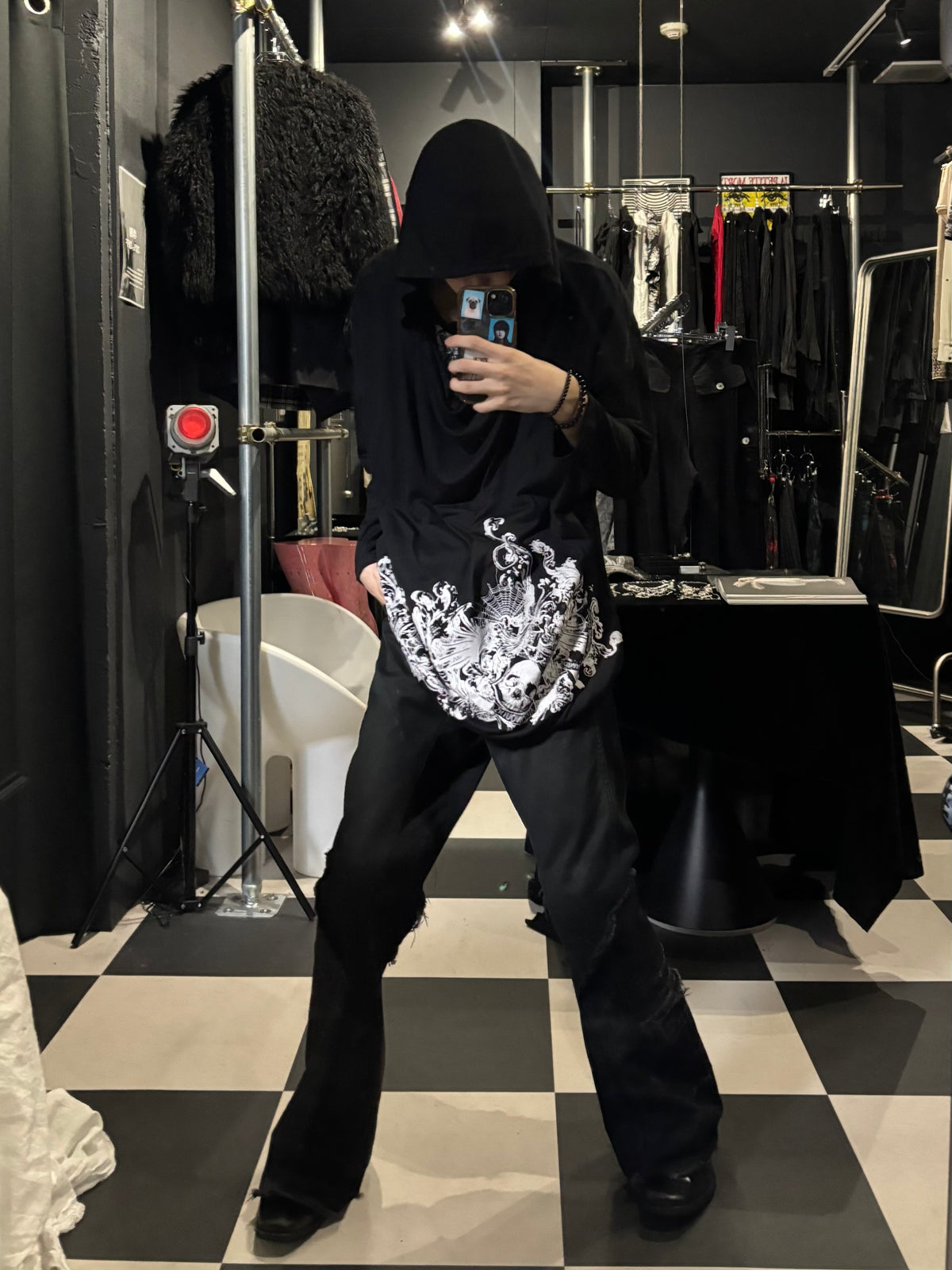Skull Print Hoodie