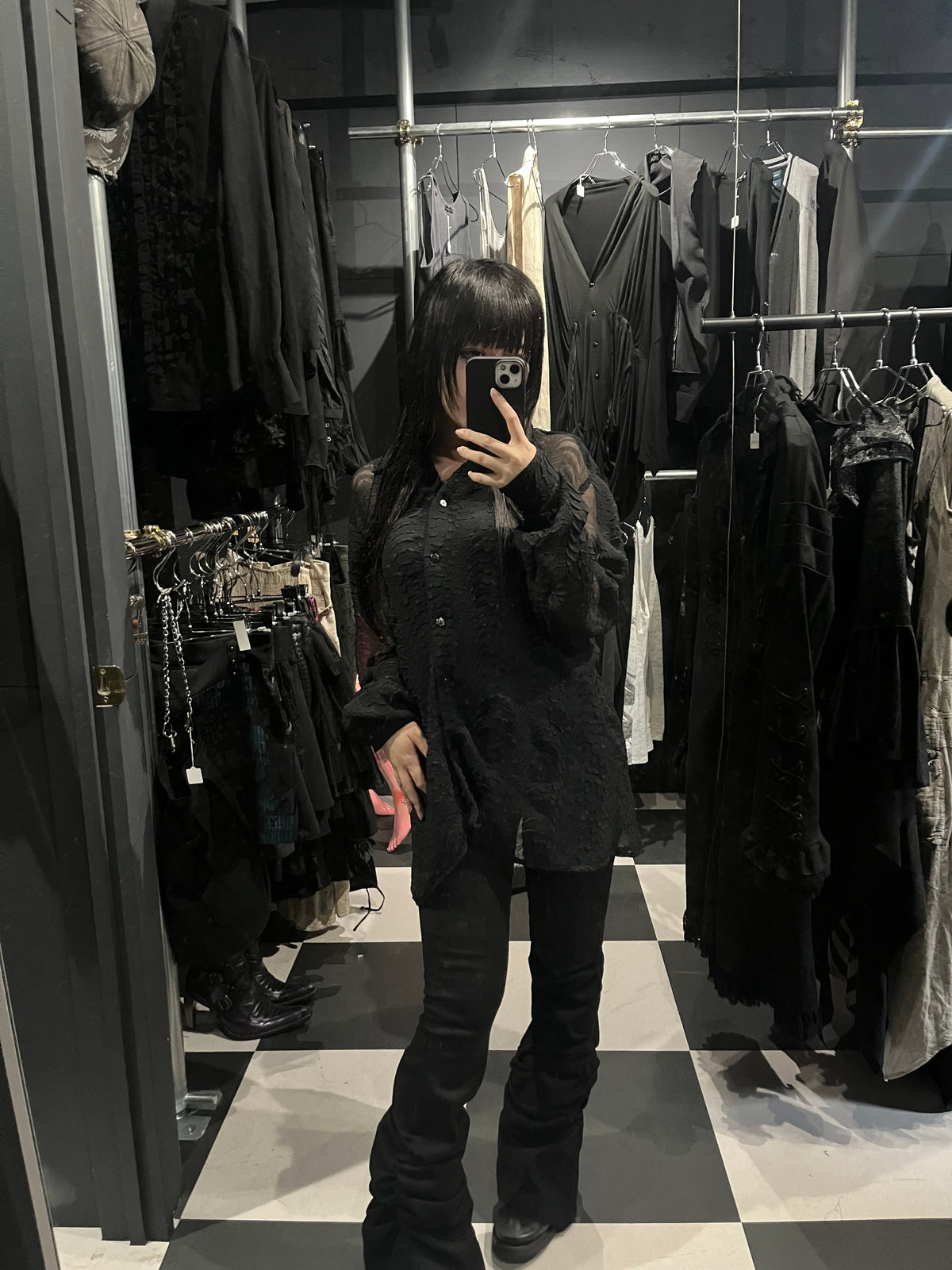 Textured Sheer Blouse