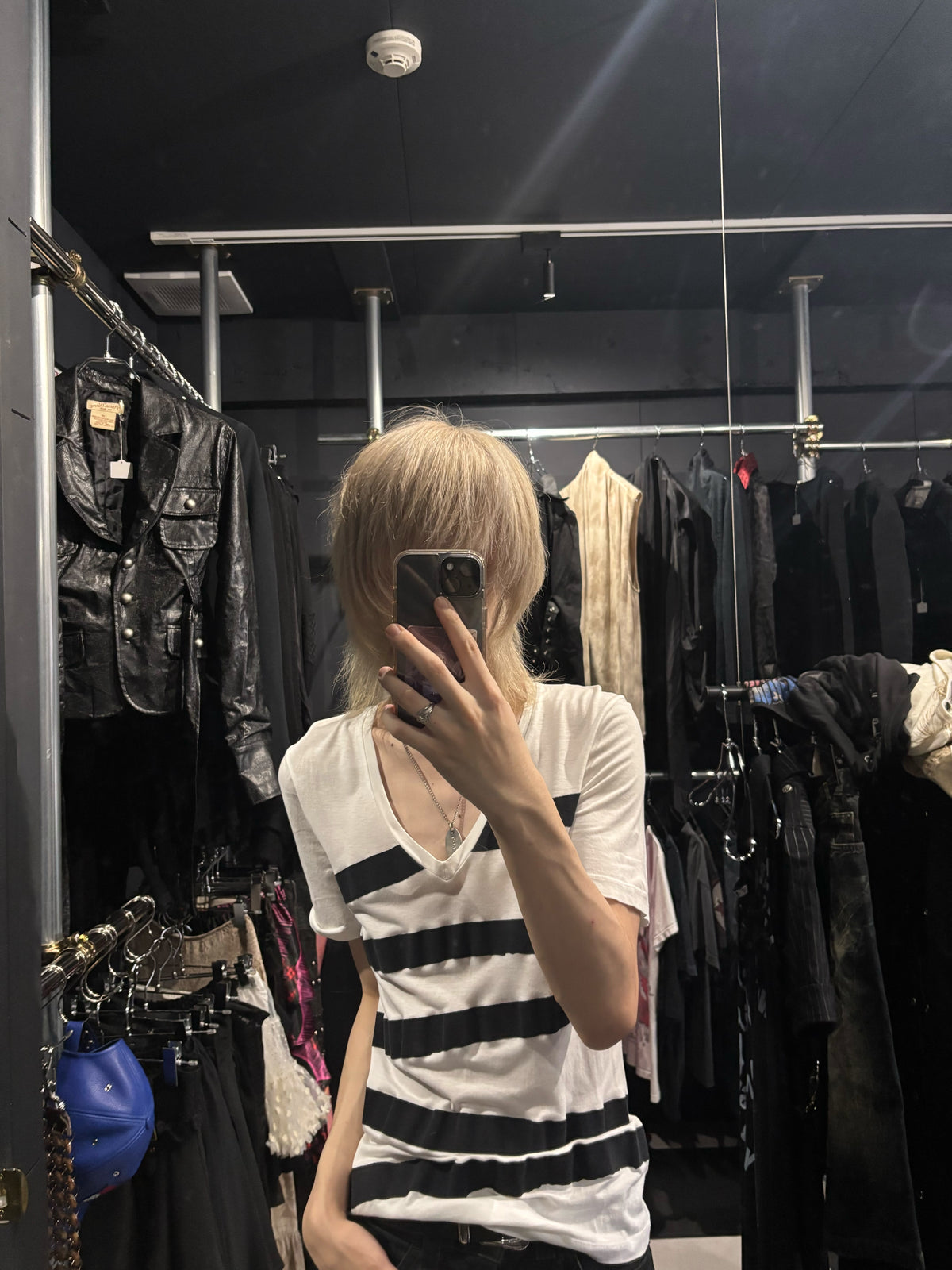 Neil Barrett Wide Border V-Neck Tee