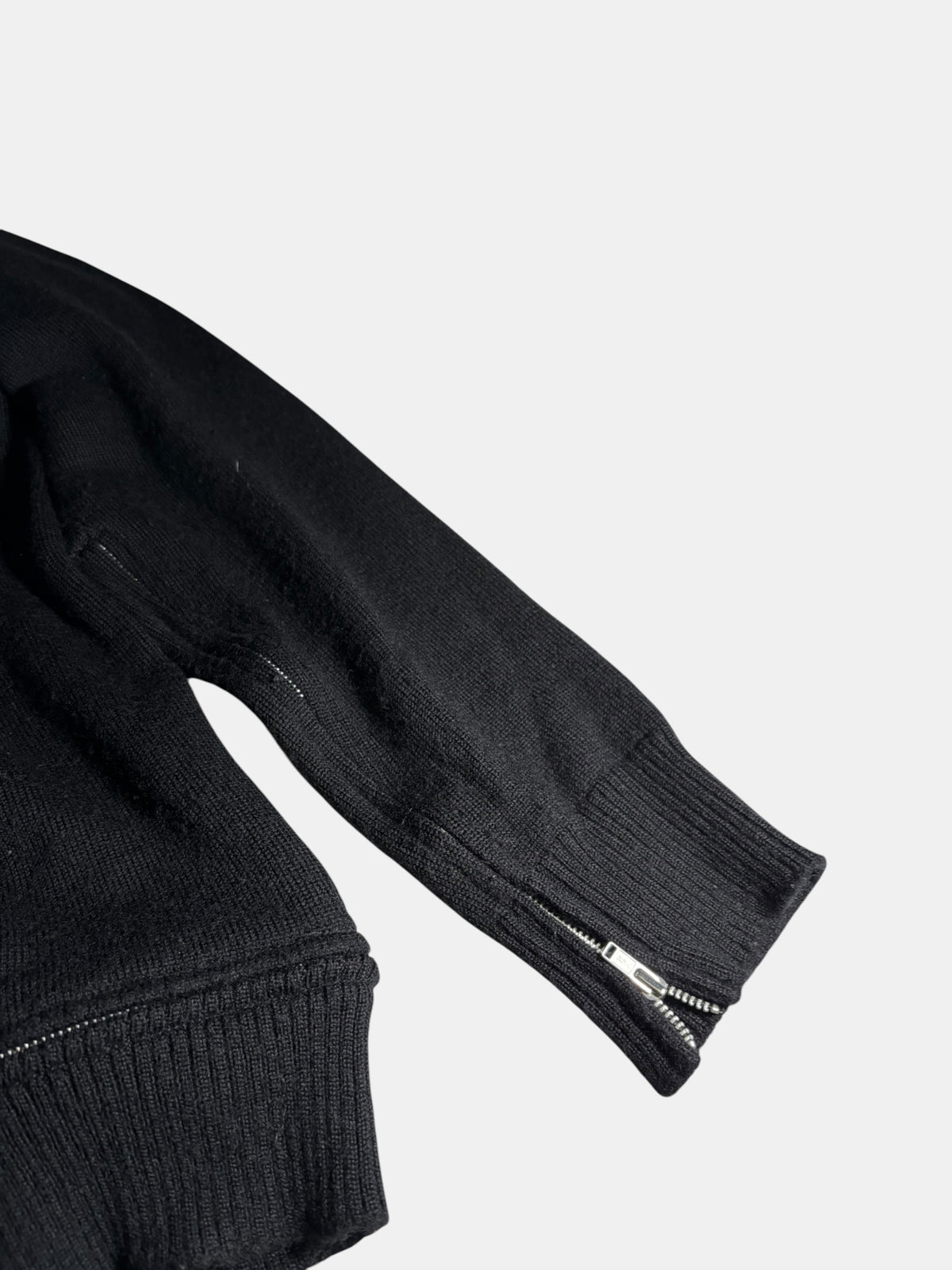 Zip-Detail V-Neck Sweater