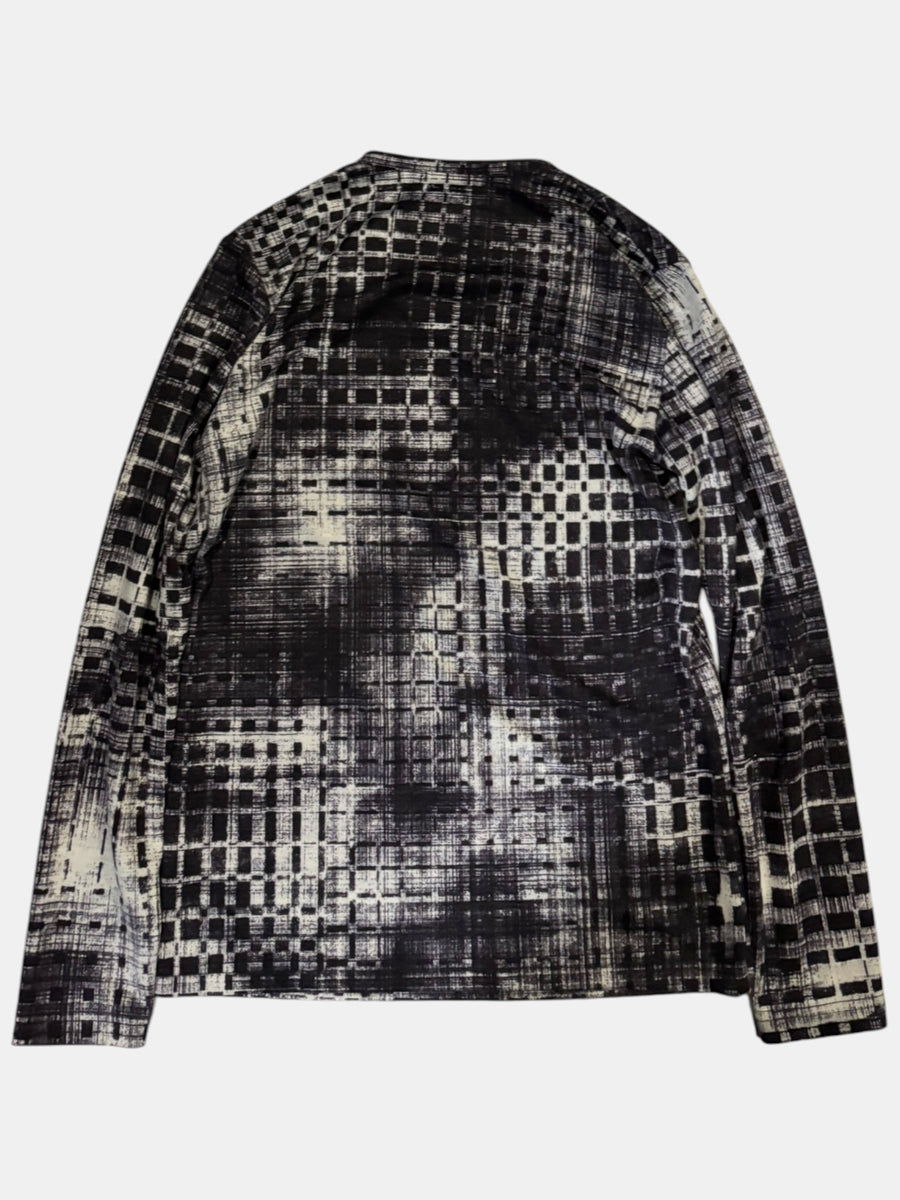 Tornado Mart Grid Print Long-Sleeve Top