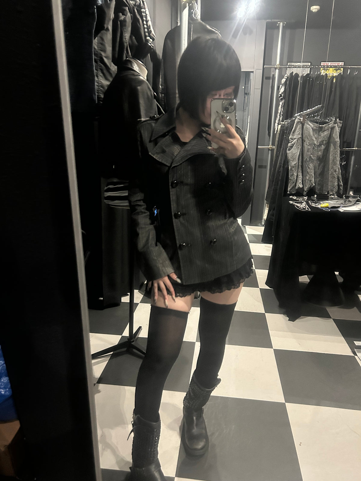 Belted Herringbone Jacket