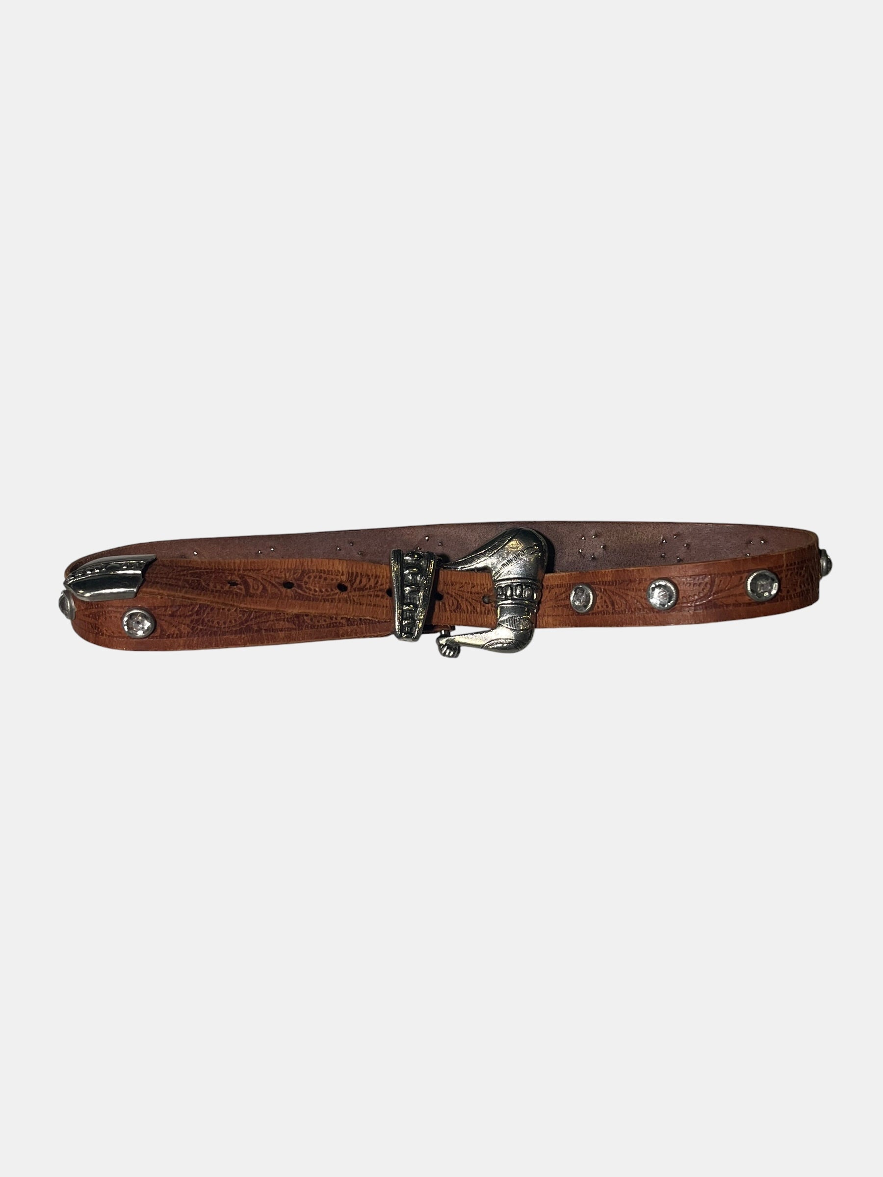 Western Tooled Leather Belt