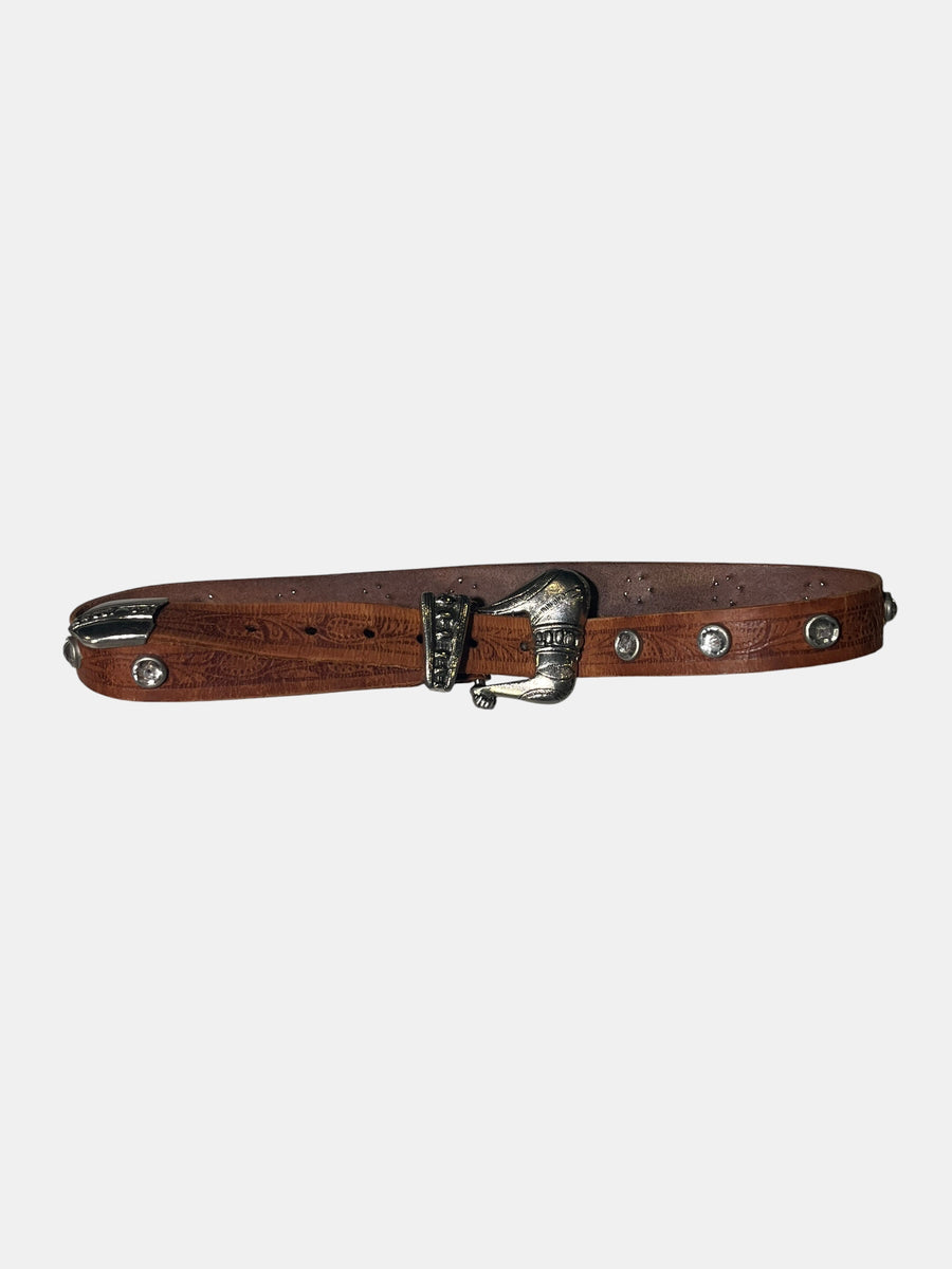 Western Tooled Leather Belt
