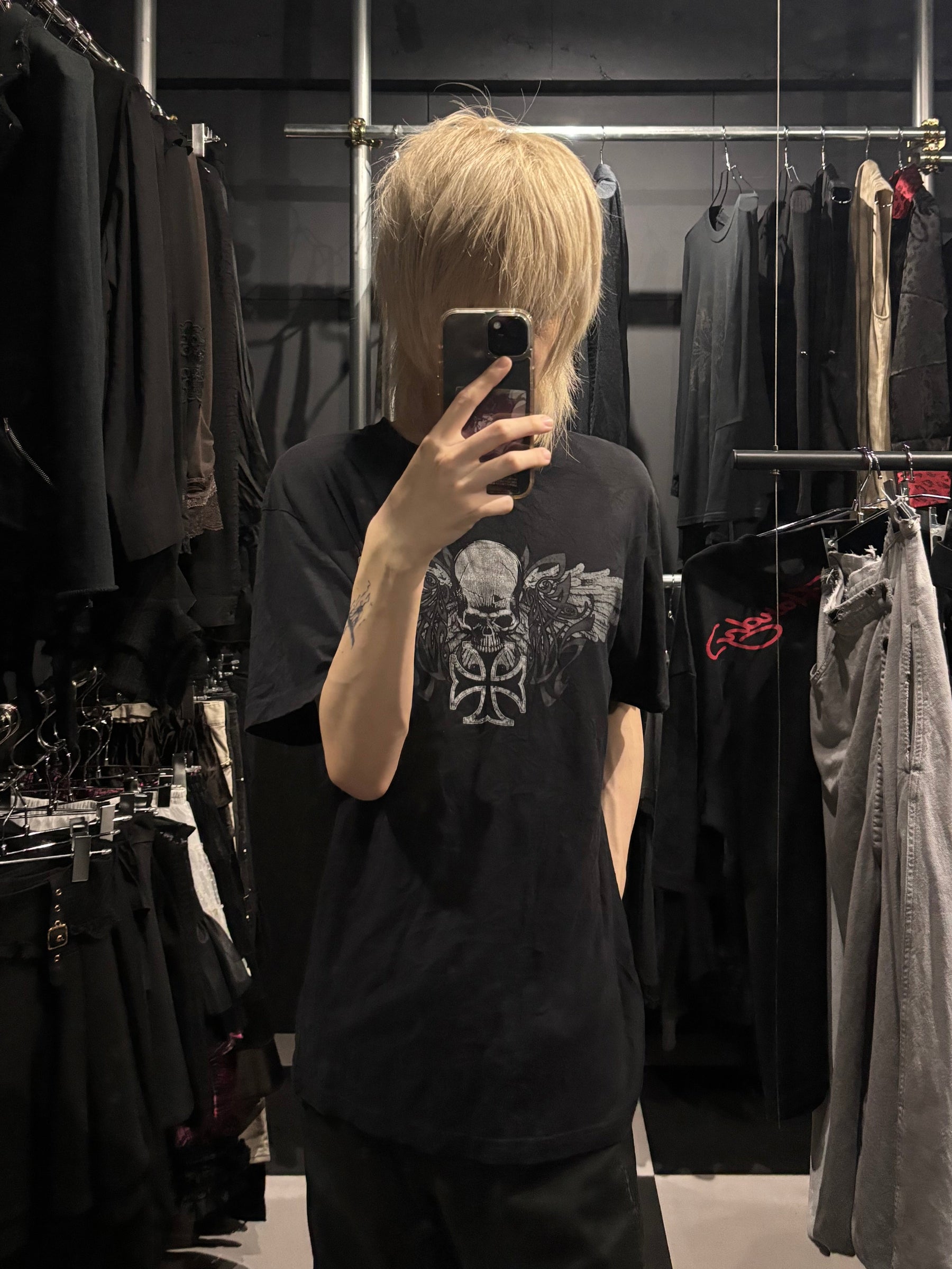 Y2K Winged Skull Graphic Tee