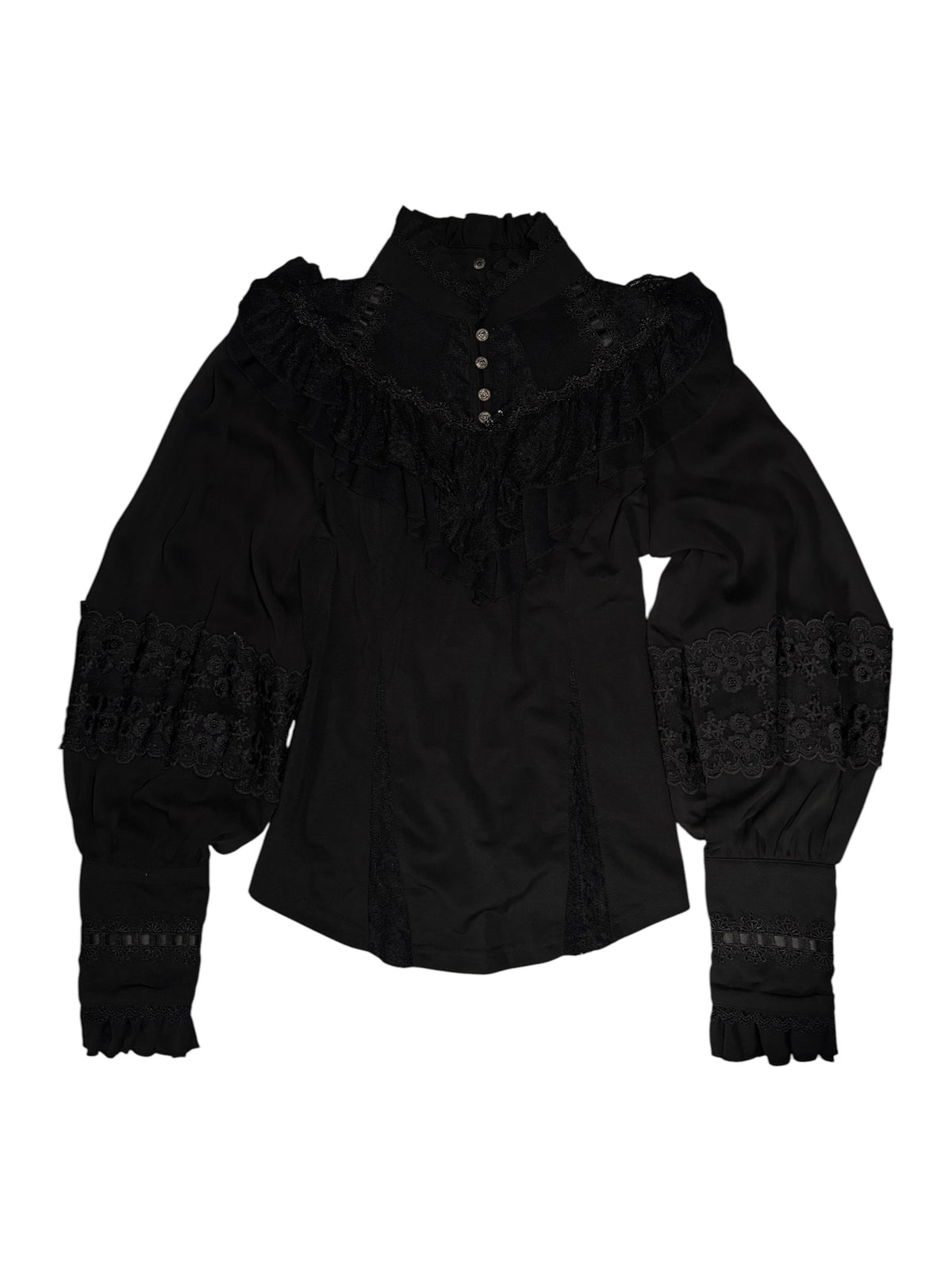 OZZ ANGELO Victorian Lace Ruffle Blouse