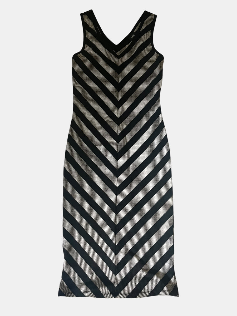 Chevron Stripe Bodycon Midi Dress