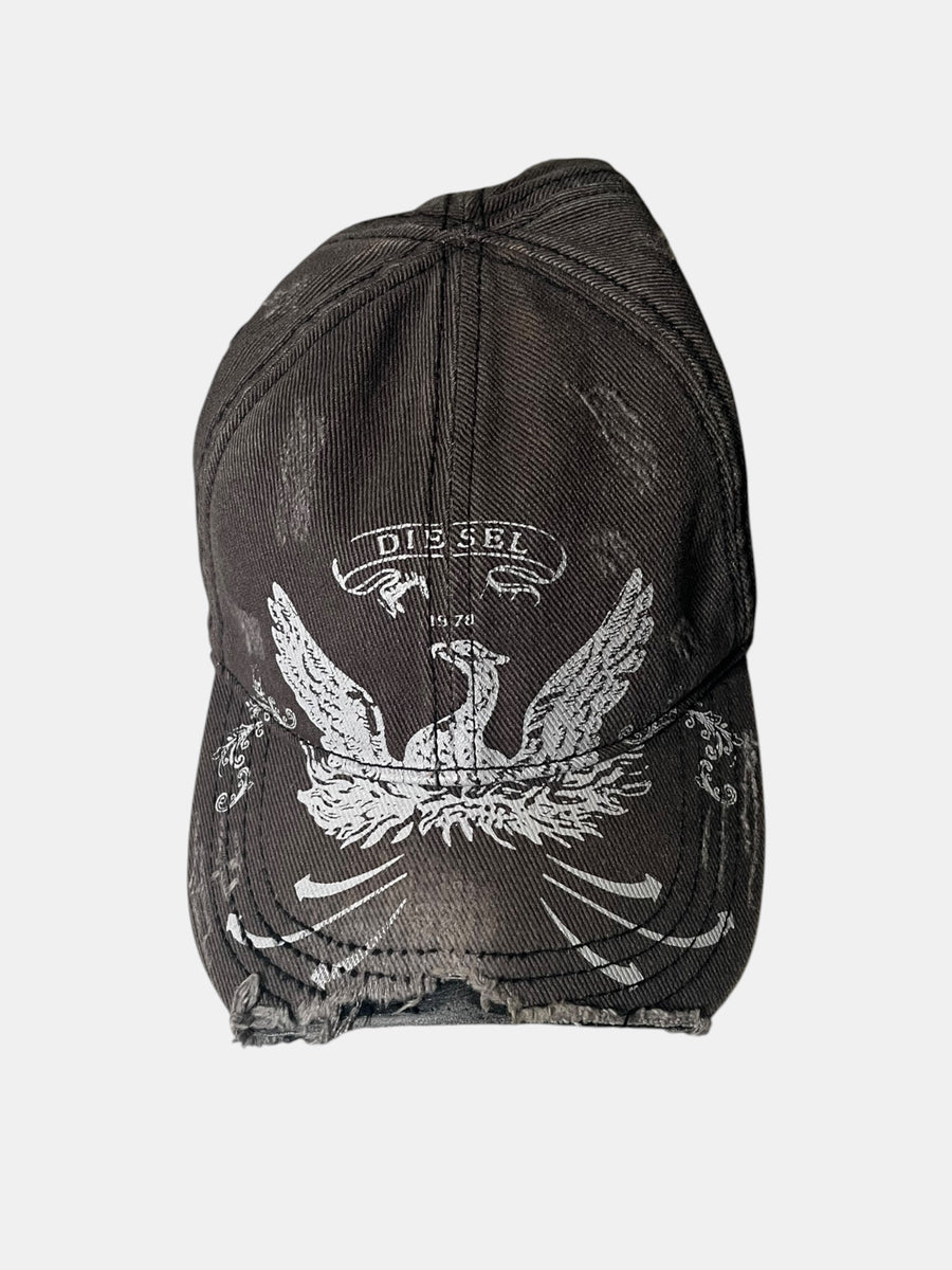 DIESEL Distressed Graphic Cap